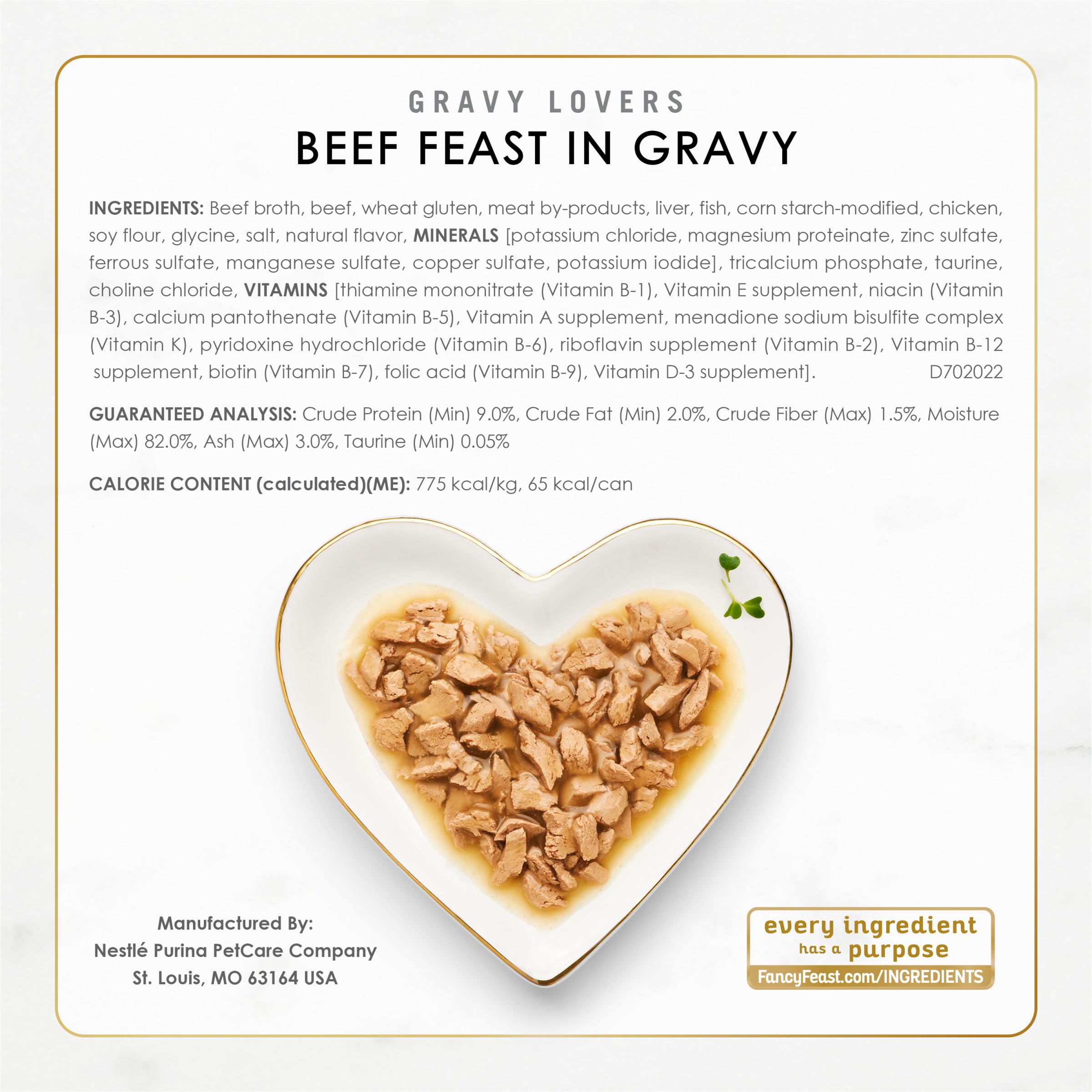 Purina Fancy Feast Gravy Lovers Poultry and Beef Gourmet Wet Cat Food Variety Pack - (Pack of 24) 3 oz. Cans
