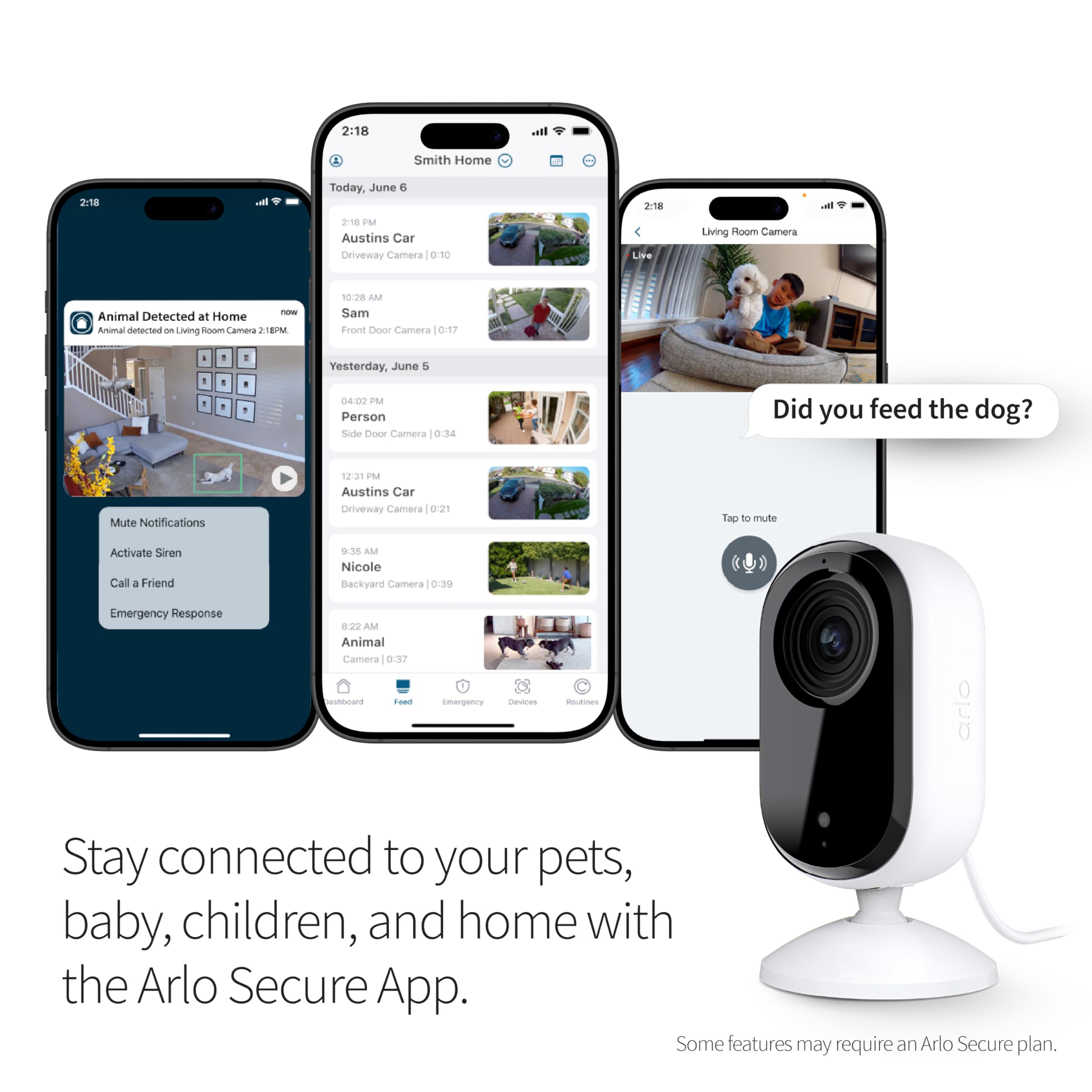 Arlo Essential Security Camera Hd | Indoor Only | 2Nd Gen | Pet Camera & Baby Monitor | Wired, Automated Privacy Shield, 2-Way A