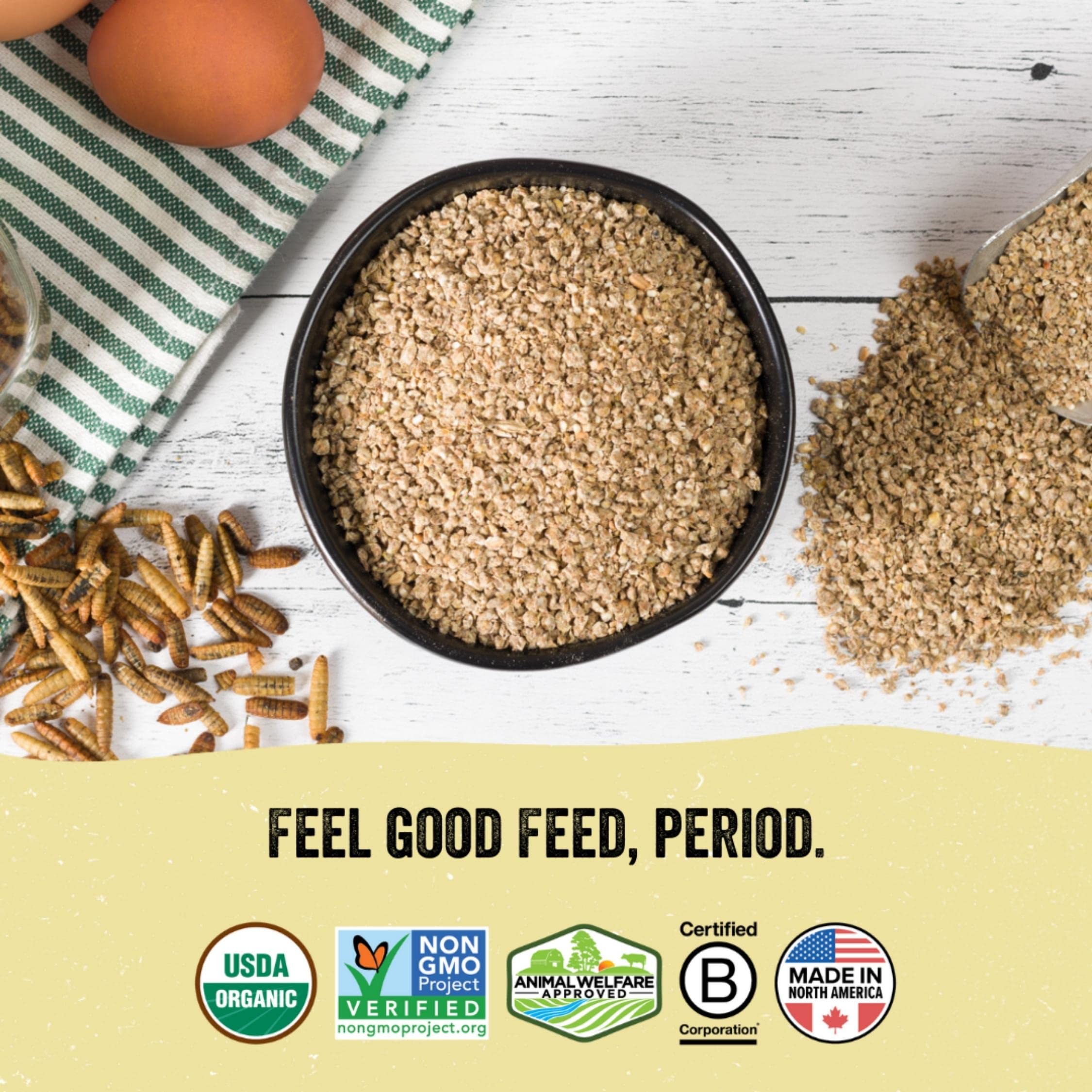 Scratch and Peck Feeds Whole Grain Layer Crumbles Chicken and Duck Feed - 25 lbs Bag - Corn-Free and Soy-Free - 16% Protein, Cer