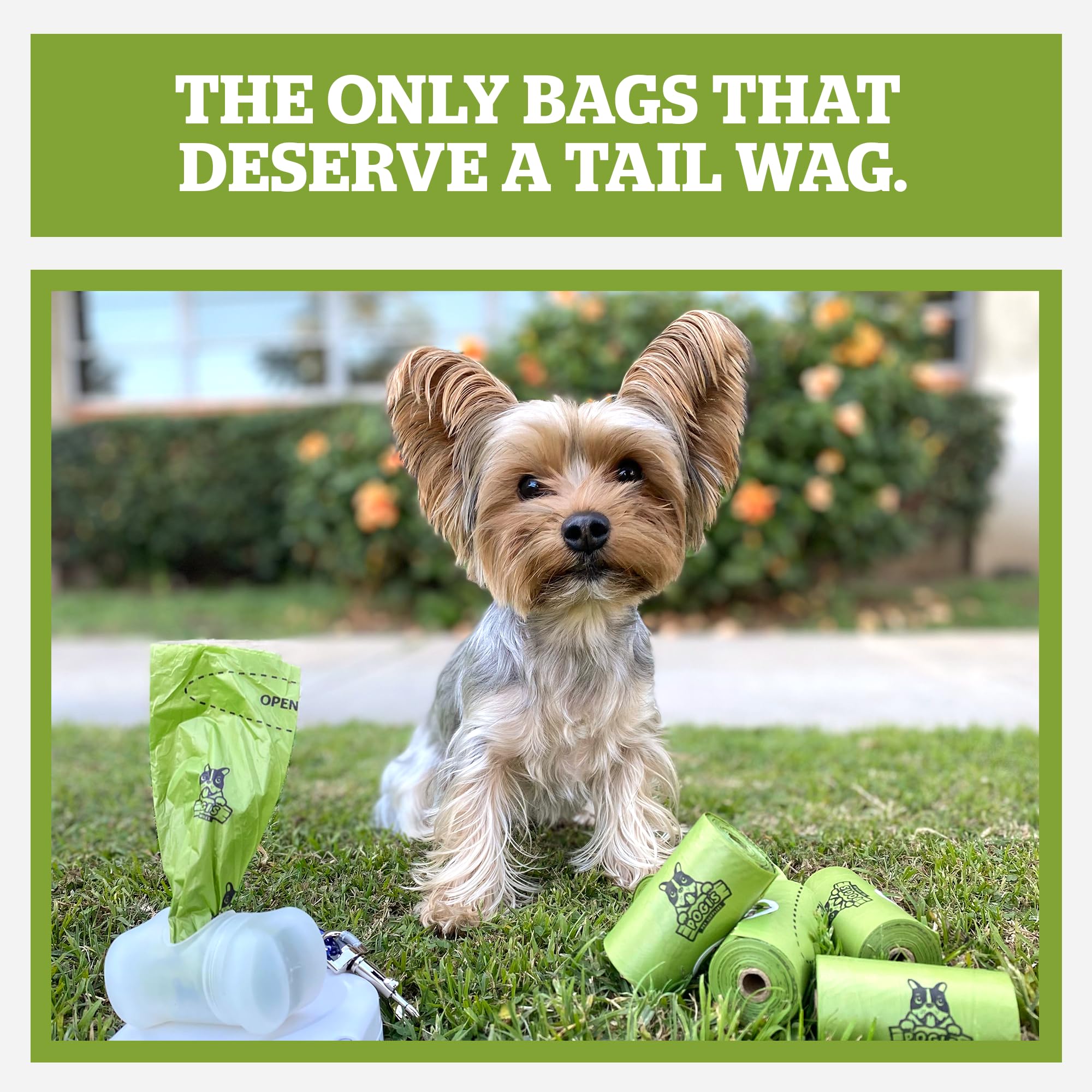 Pogis Compostable Poop Bags - Leak-Proof, Extra-Large, Made with Plants - 9 Rolls (135 Bags)