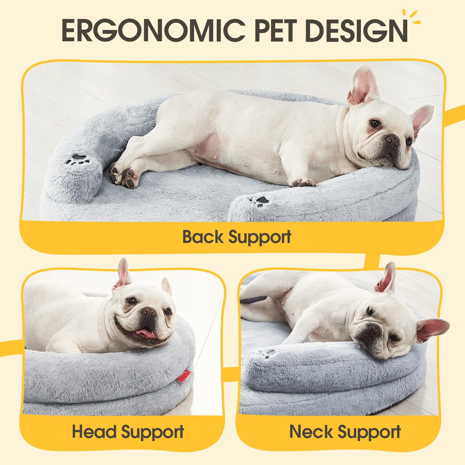 BurgeonNest Pet Soft CuddleNest Orthopedic Dog Bed Small Medium Size Dog, Waterproof Supportive Foam Cat Couch Bolster Pet Bed w