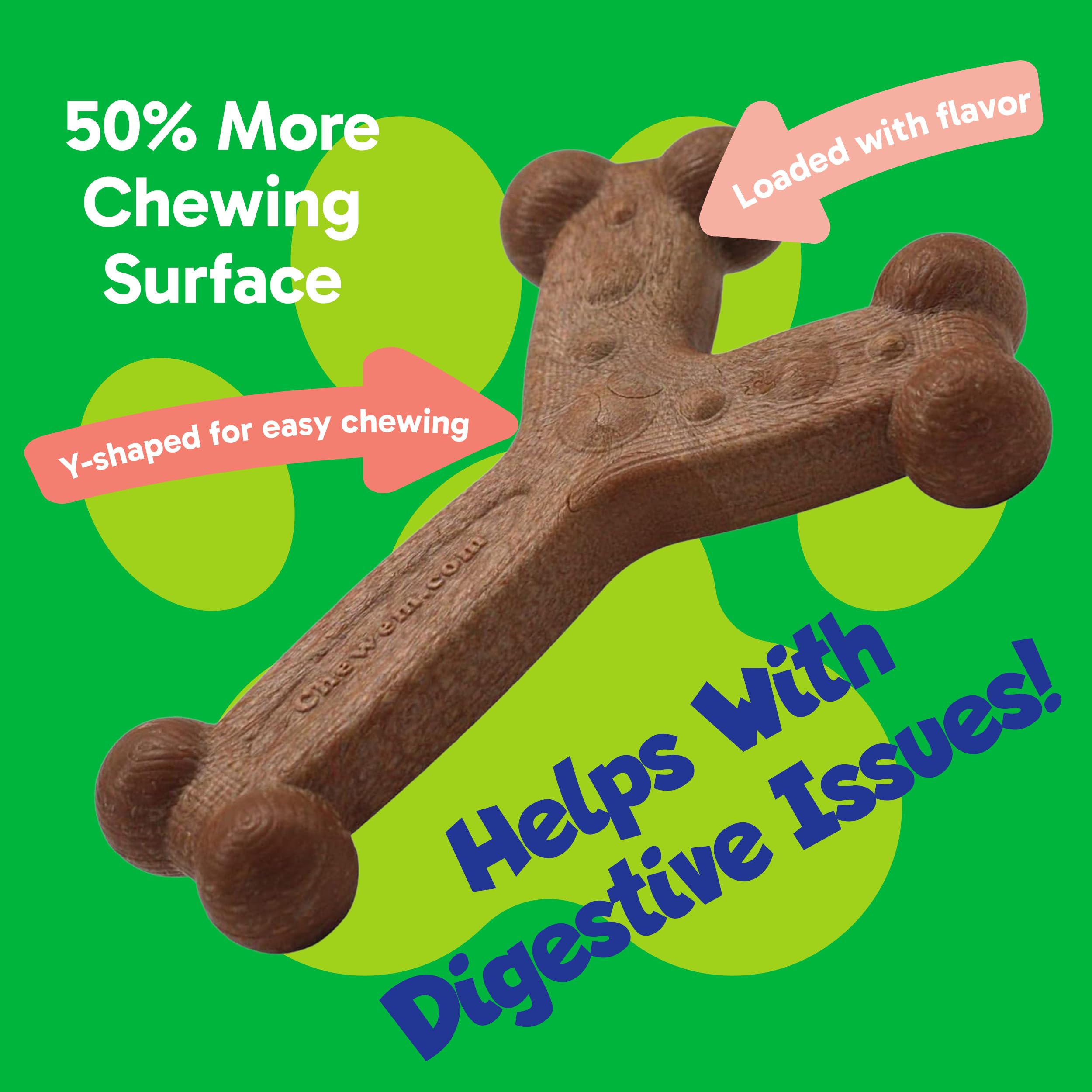 Chew'Ems Durable Chewy Dog Toys | Long-Lasting & Flavorful Chew Dog Toys, Large Dog Breeds | Large Dogs, Salmon-Flavored