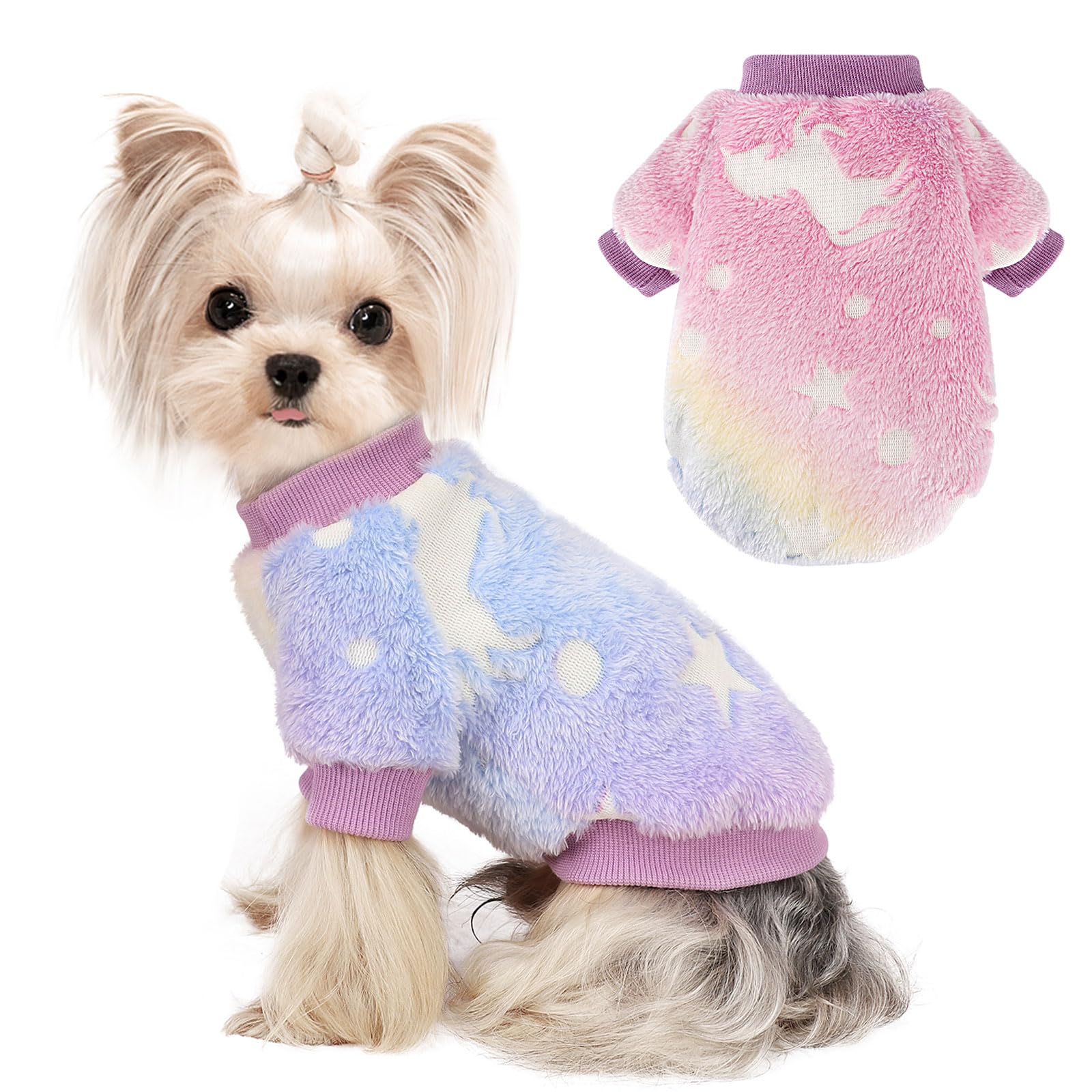 Dog Sweaters For Small Dogs Night Glow Valentine'S Day Clothes, Warm Pullover Sweatshirt, Winter Pet Coat Jacket Cat Costume, Pu