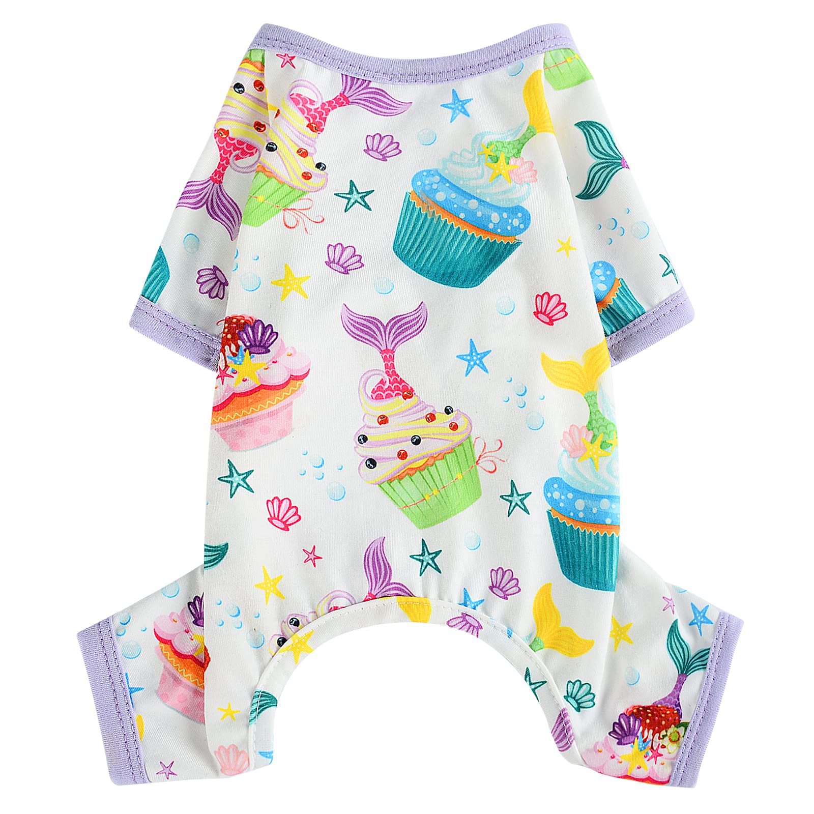 Dog Pajamas For Small Dogs Girl Boy Puppy Pjs Summer Pet Onesies For Chihuahua Yorkie Teacup Cute Soft Material Stretch Able Cat Clothes Outfit Apparel Doggy Jumpsuit (Medium, Cake)