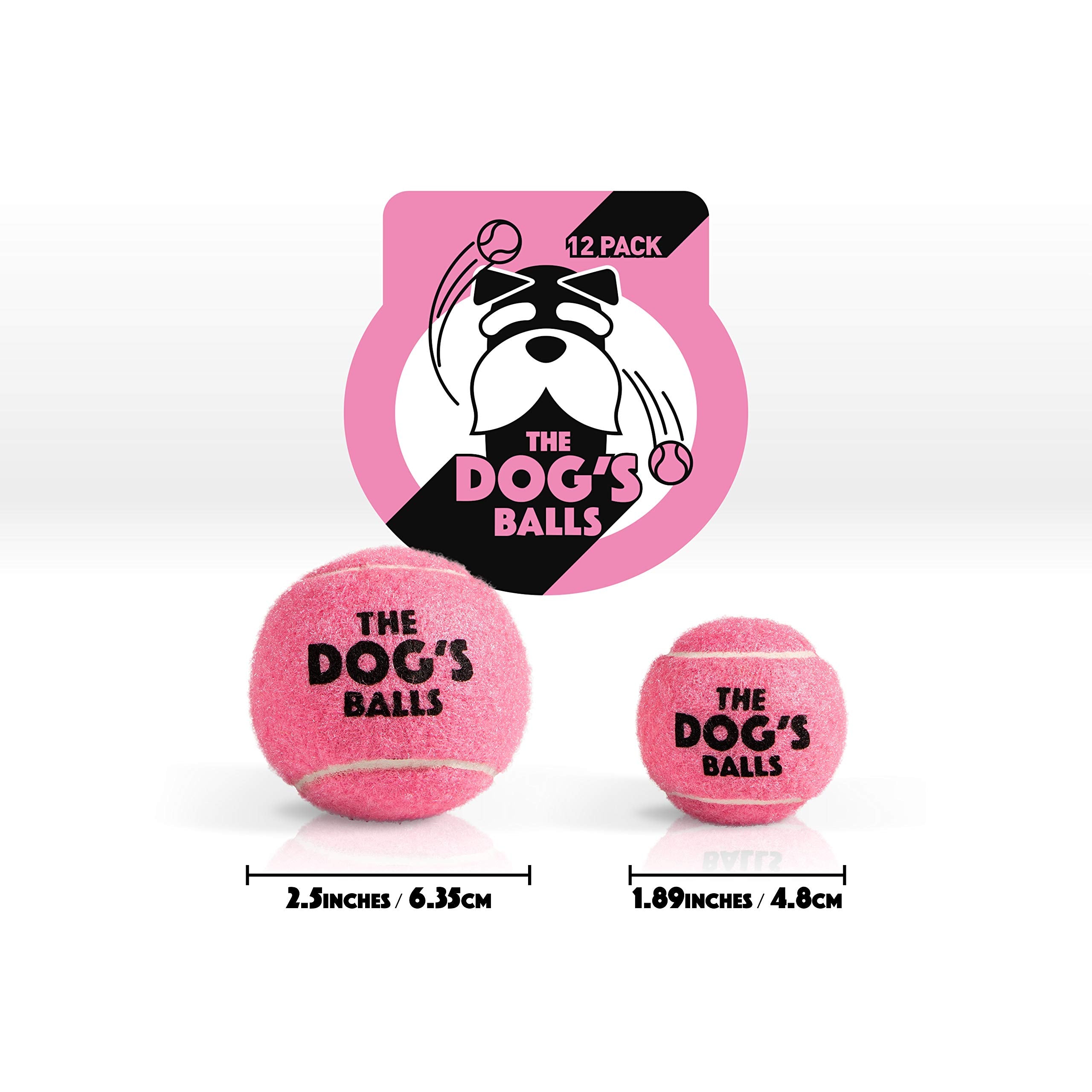 The Dog'S Balls, Dog Tennis Balls, 12-Pack Pink Dog Toy, Strong Dog & Puppy Ball For Training, Play, Exercise & Fetch