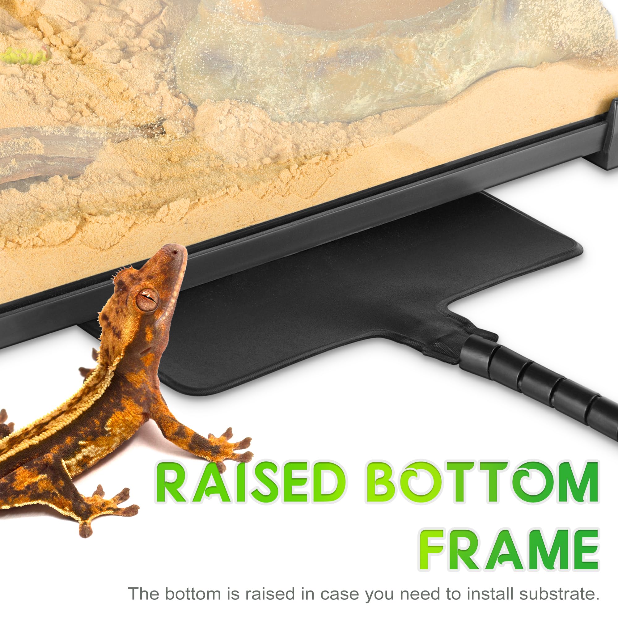 Neptonion Mini Reptile Glass Terrarium 8''X8''X12'' Durable Reptile Habitat Tank With Heat Resistant Aluminum Alloy Frame, Singl