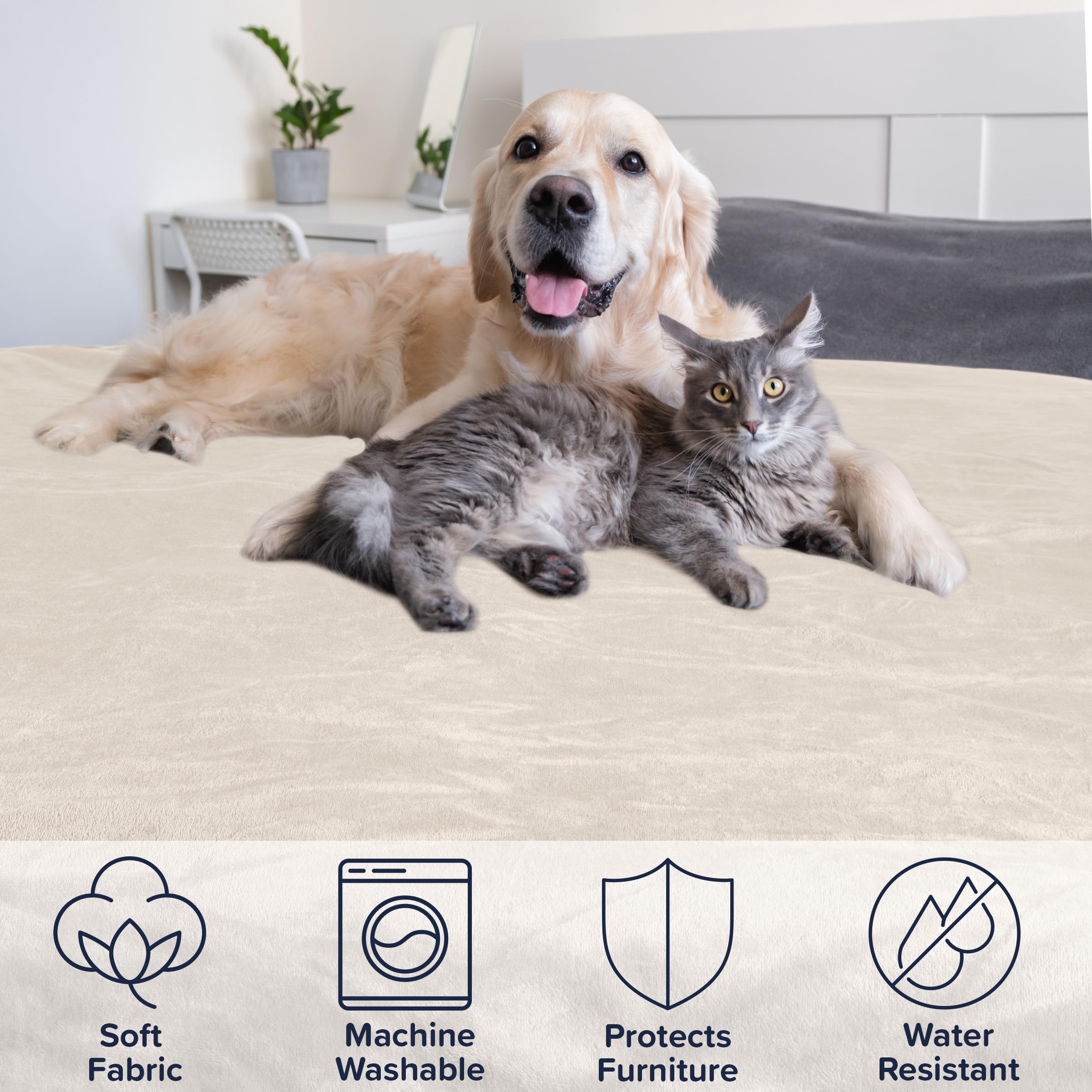 PETMAKER Dog Blanket - 60x80in Reversible Sherpa Blanket - Throw Blankets for Bed, Couch, Crate, or Car - Machine Washable Puppy