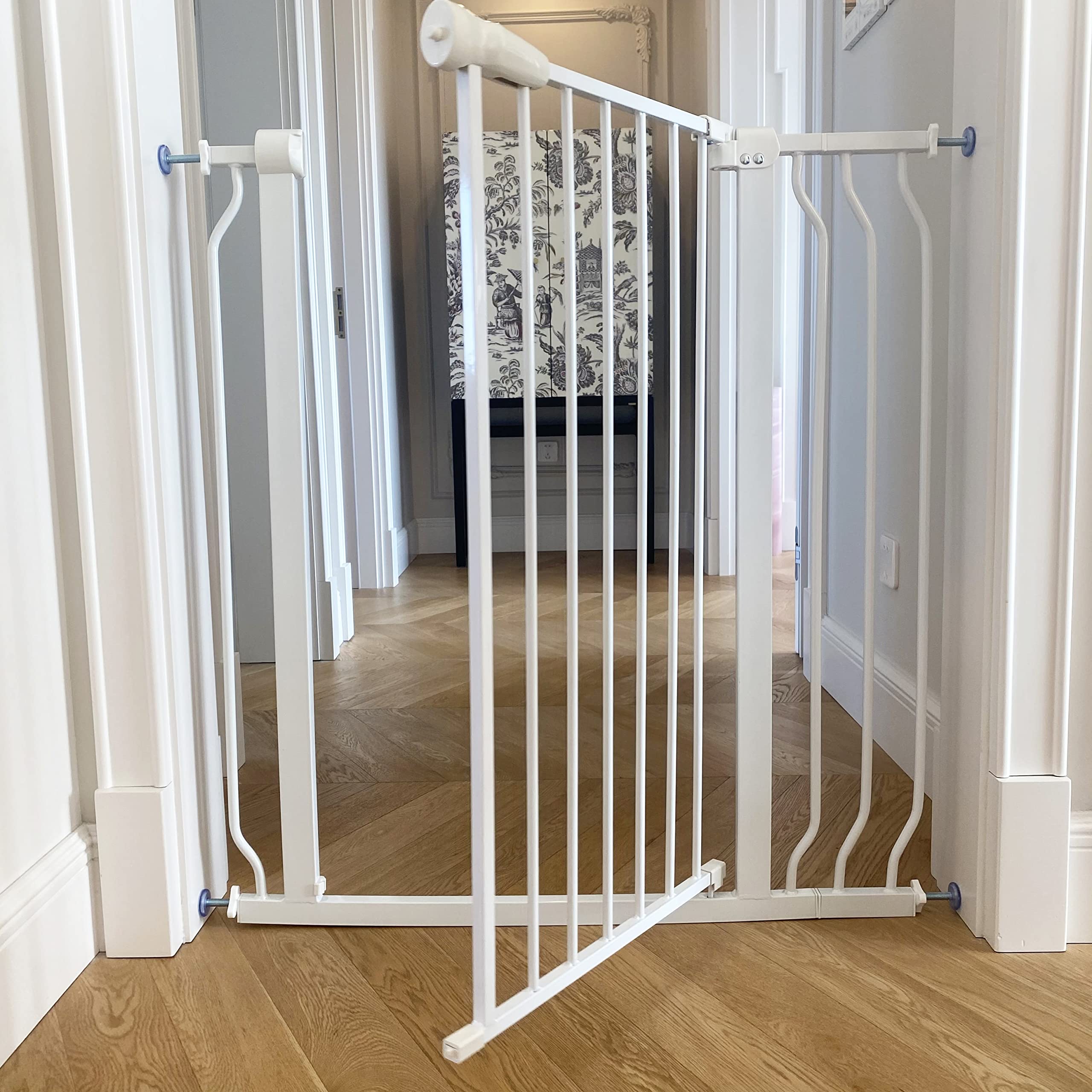 Balancefrom Easy Walk-Thru Safety Gate For Doorways And Stairways With Auto-Close/Hold-Open Features, 36-Inch Tall, Fits 29.1 - 38.5 Inch Openings, White