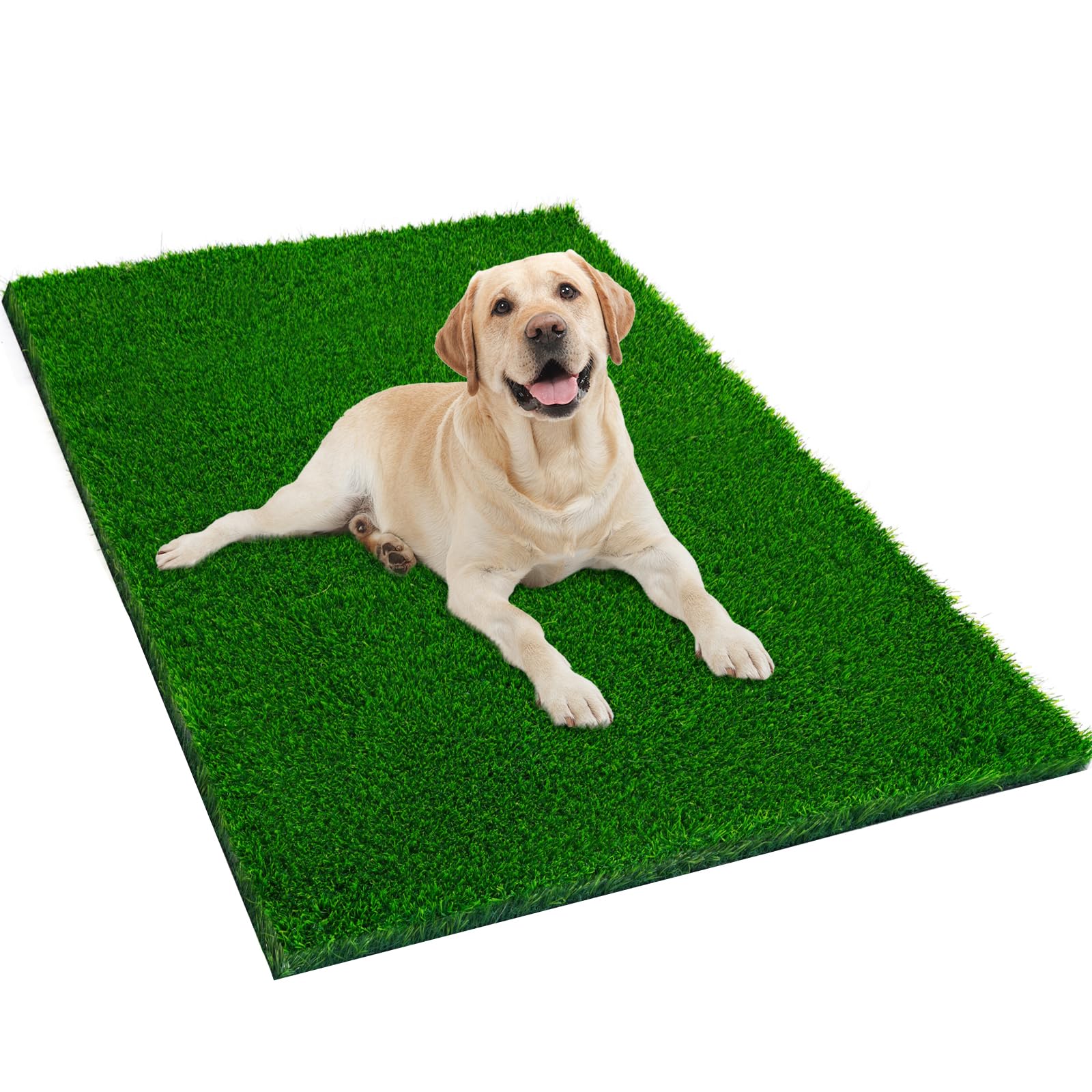 Justyezi 39'' X 31'' Dog Grass Pee Pads, Grass Pad For Dog Potty, Versatile Indoor & Outdoor Artificial Turf Pet Grass Mat - Ide