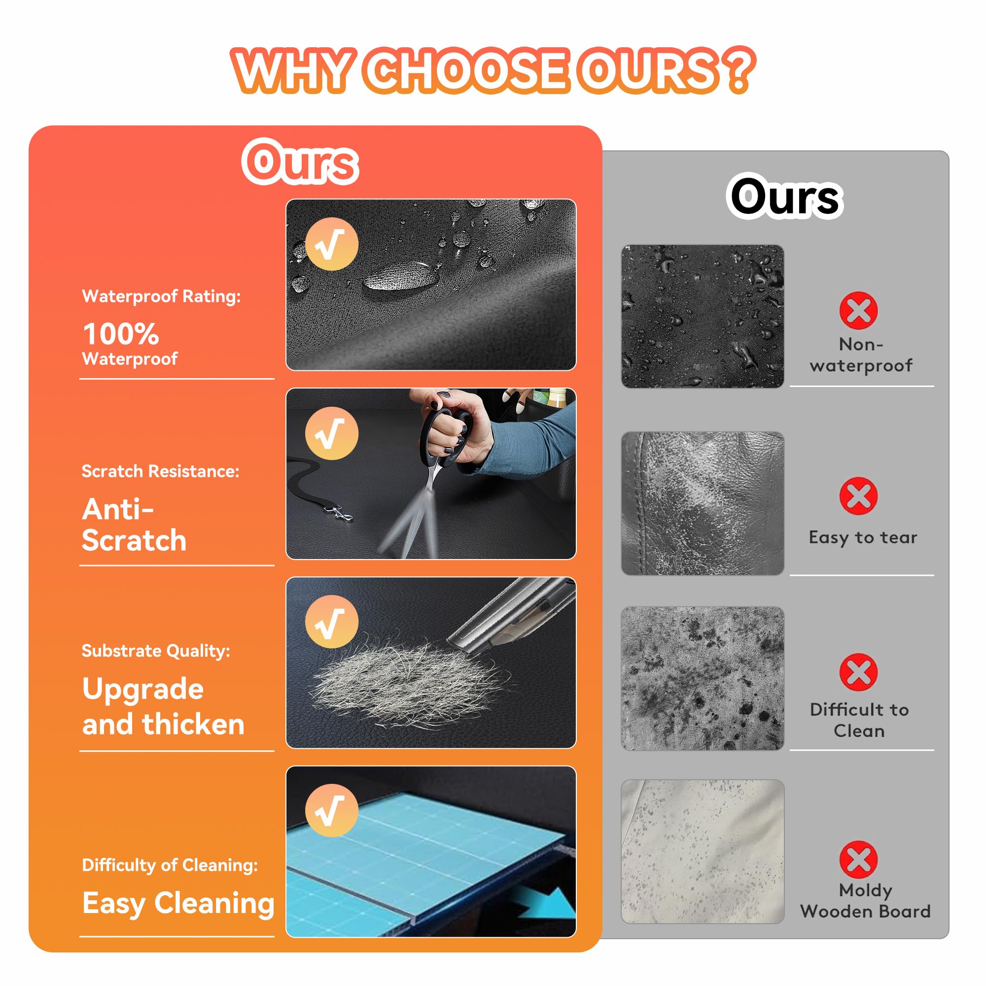 Qwue 2025 Upgraded Pu Dog Car Seat Cover For Back Seat - Waterproof, Anti-Scratch Car Seat Cover With Hard Bottom, Dog Bed, Hold