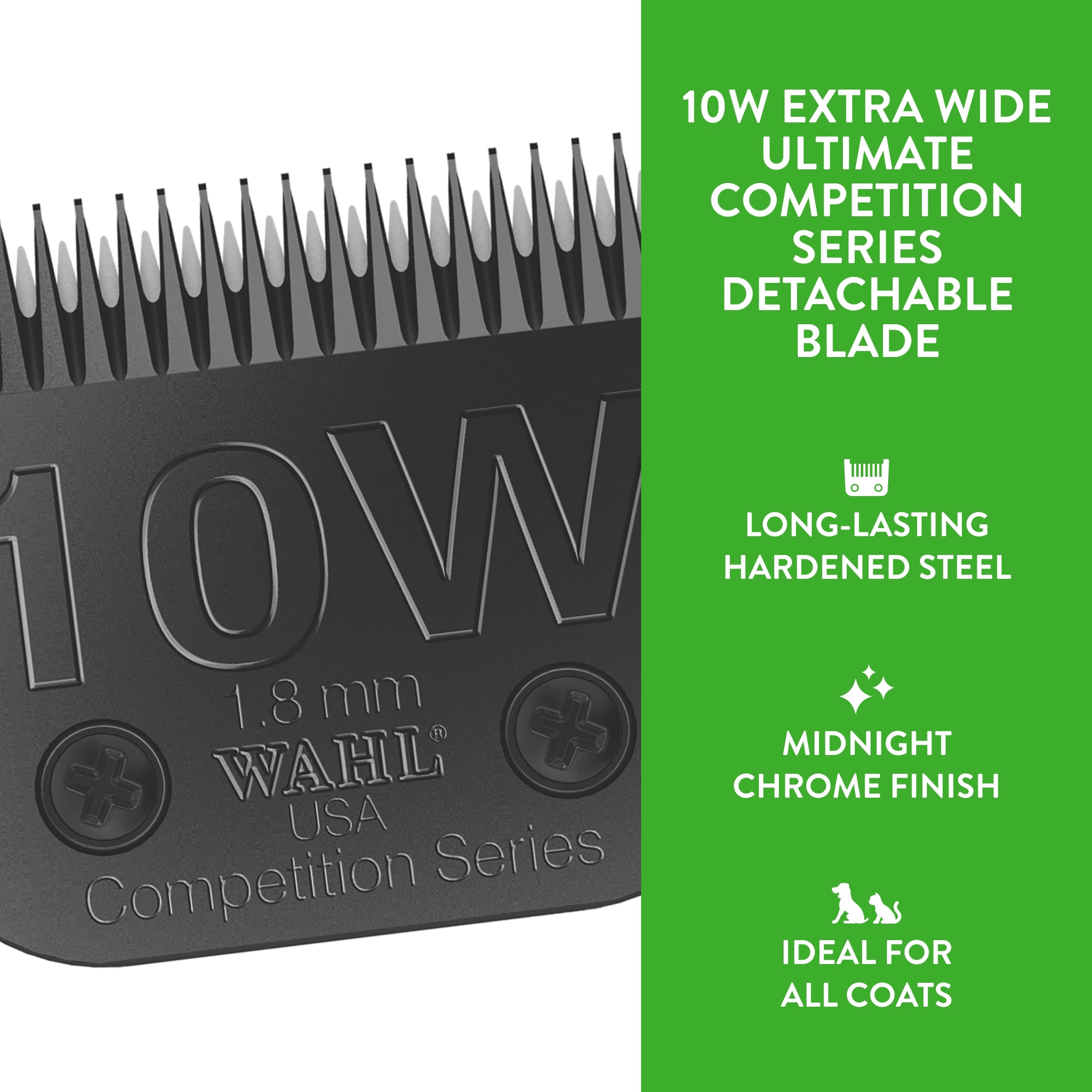 Wahl Professional Animal 10W Extra Wide Ultimate Competition Series Detachable Blade With 1/16-Inch Cut Length (2377-500)