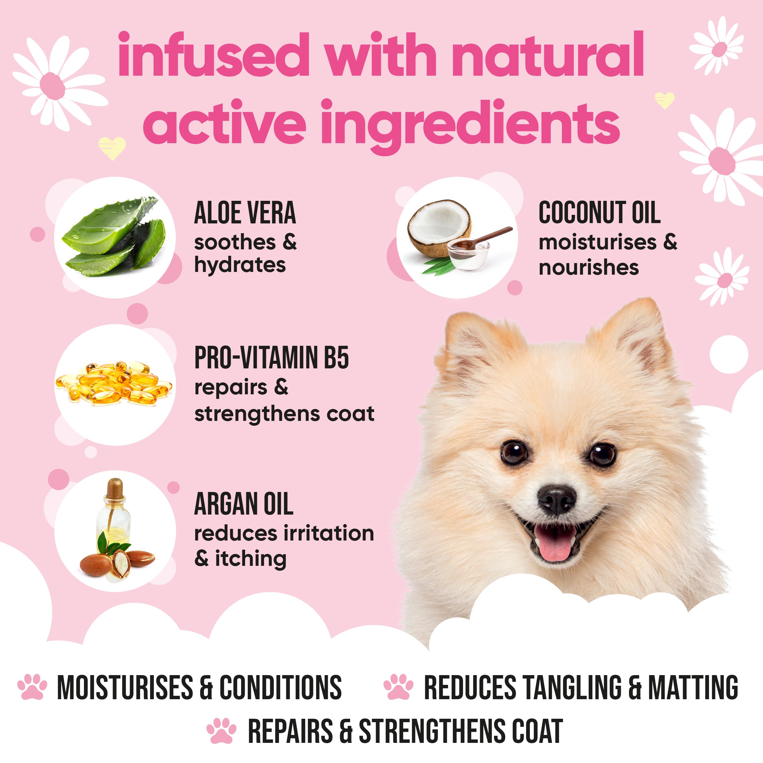 Buddycare Baby Fresh Dog Conditioner (16.90oz) Made with Aloe Vera, Argan Oil & Pro Vitamin B5 to Detangle Matted Coats & Reliev