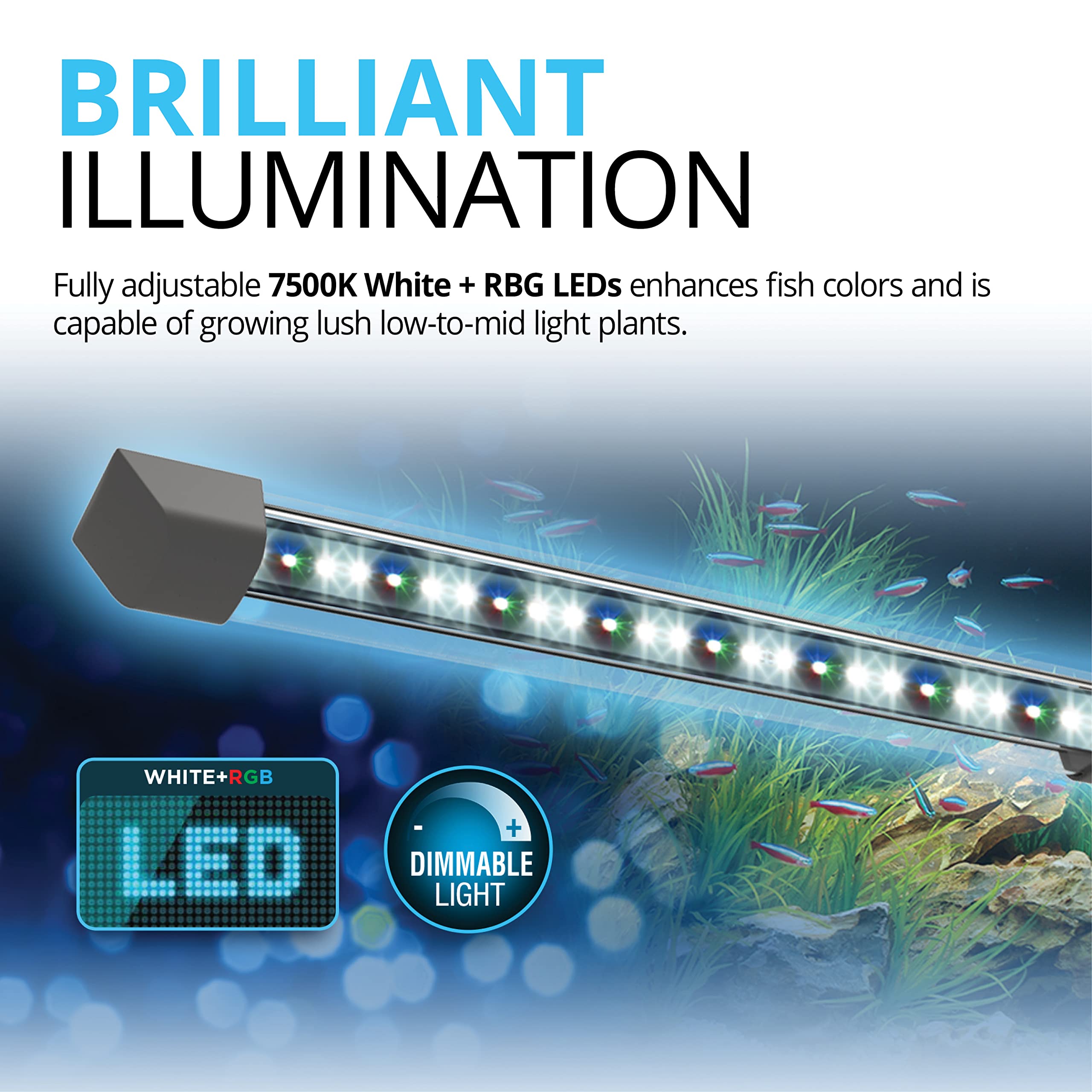 Fluval Flex 15 Aquarium Kit - 15 Gal (57 L) White Fish Tank with LED Lights & Filtration System for Fish & Plants