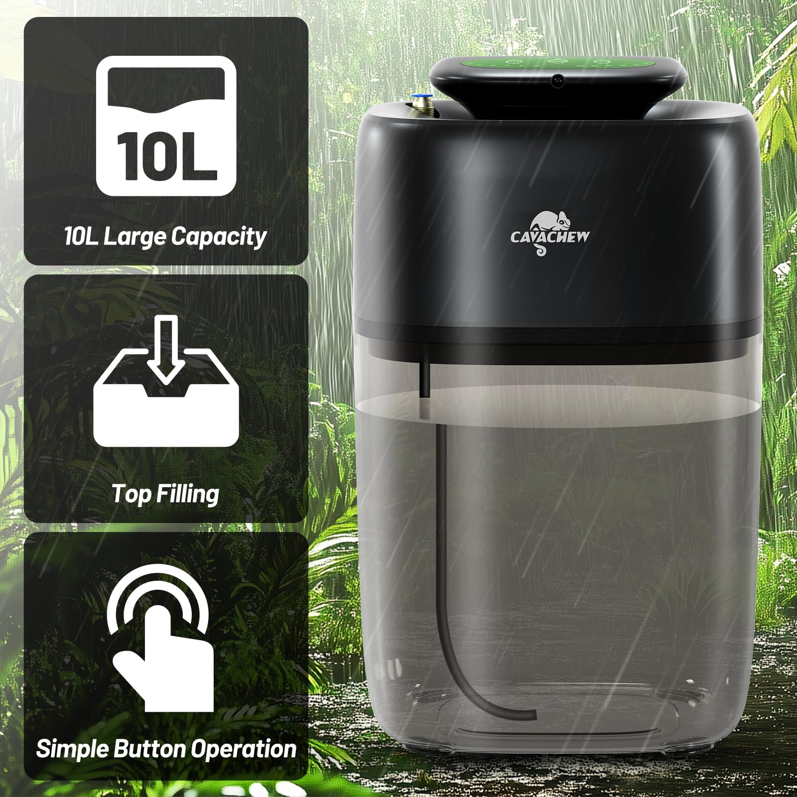 Cavachew 10L Reptile Mister With 4Pcs Nozzles, High Pressure Reptile Mister System With Timer, Automatic Mister Fogger For Repti