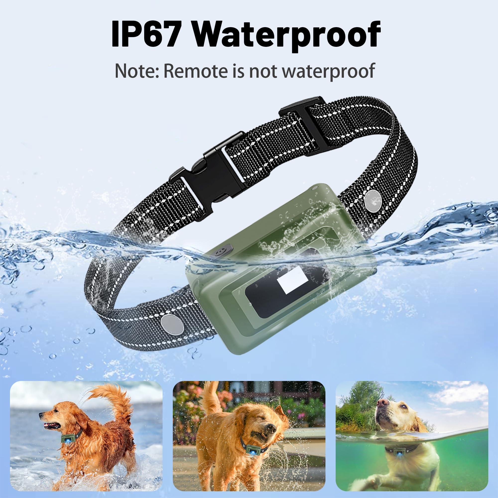 Shock Collar For Dogs - 4265Ft Waterproof Training Collar With Flashing Light For Small Medium Large Dogs With Rechargeable Remo