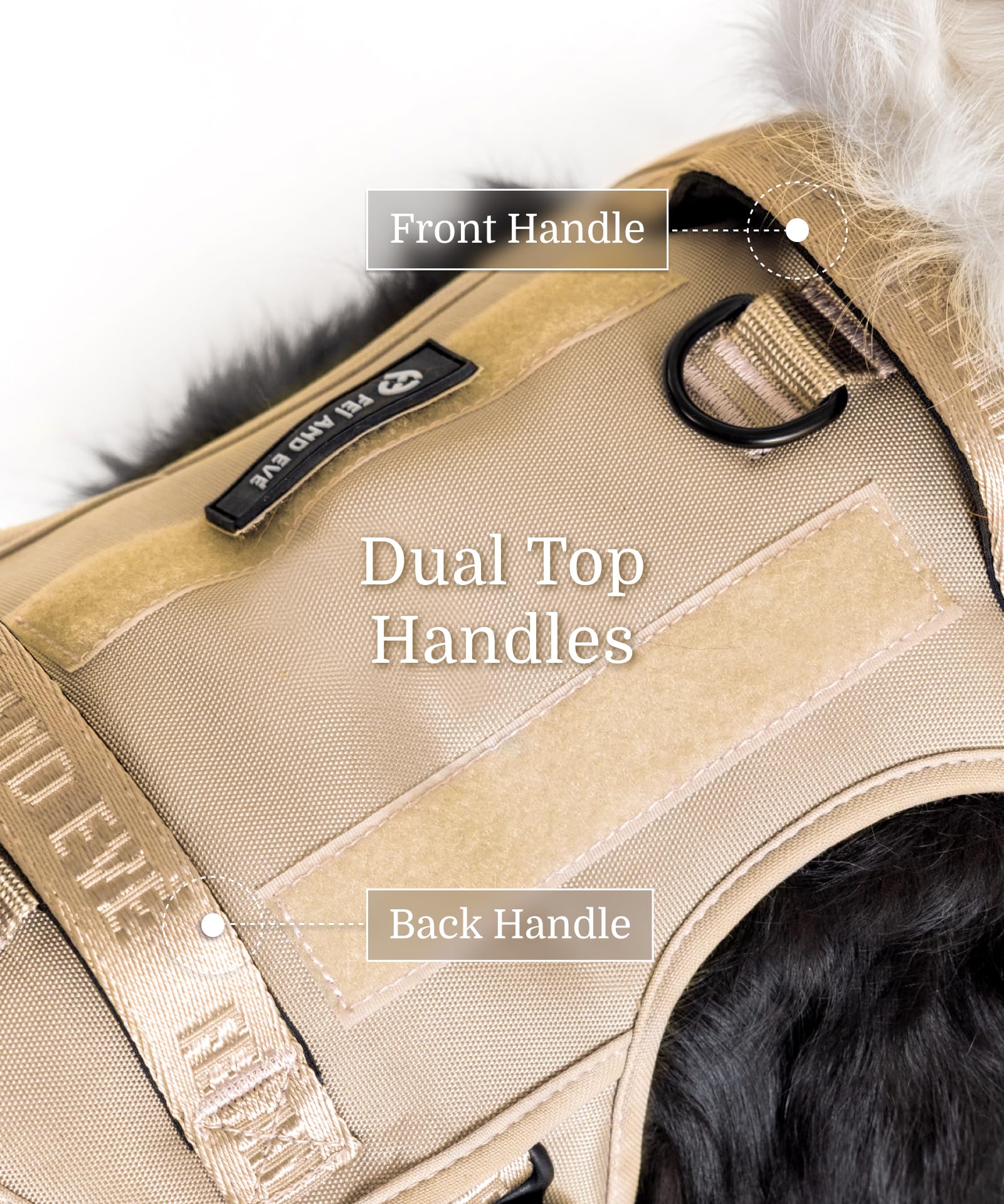 2025 New Edition, Fei & Eve Magease Dog Harness -Patented Magnetic Buckles | 3-Point No-Pull Control | Heavy-Duty 900D Nylon | D