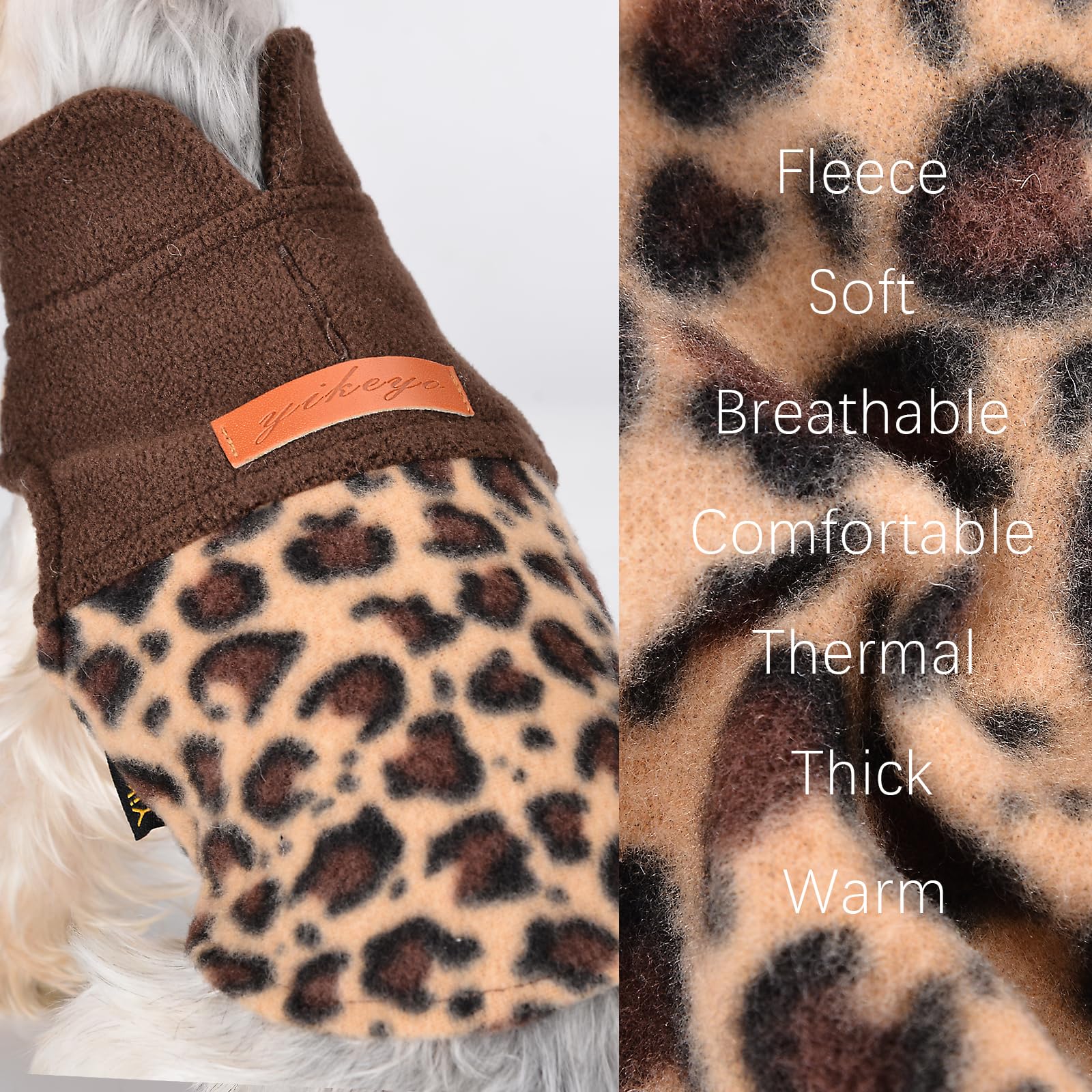 Fleece Vest Dog Sweater Leopard Dog Clothes For Small Dogs Boy Girl Warm Pullover Fleece Puppy Sweaters Winter Small Dogs Sweate