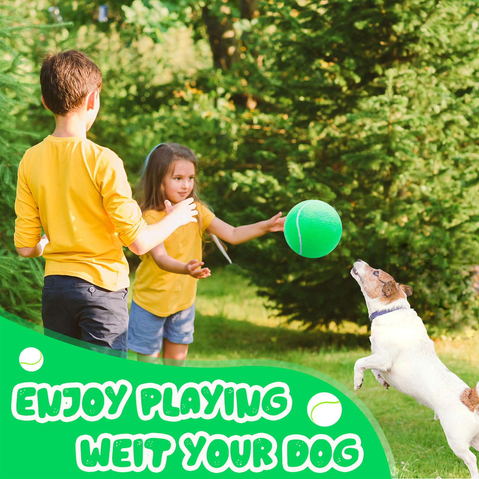 Banfeng Giant 8'' Dog Tennis Ball Big Pet Toys Outdoor Sports Ball Interactive Dog Toy For Small Medium Large Dog(Green)