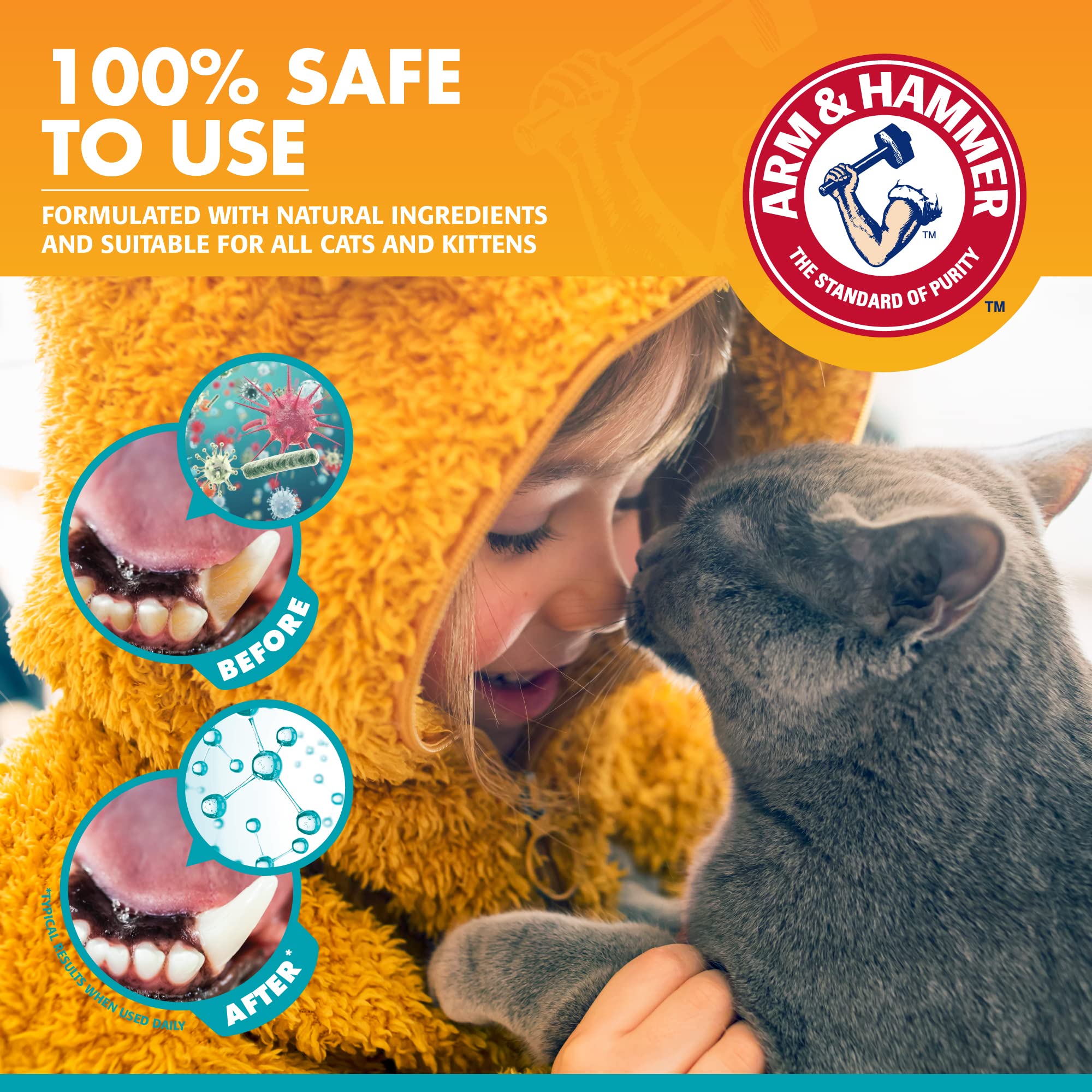Arm & Hammer Fresh Breath Dental Kit for Kittens | Cat Toothbrush and Toothpaste with Baking Soda | Cat Oral Care, Cat Dental Ki
