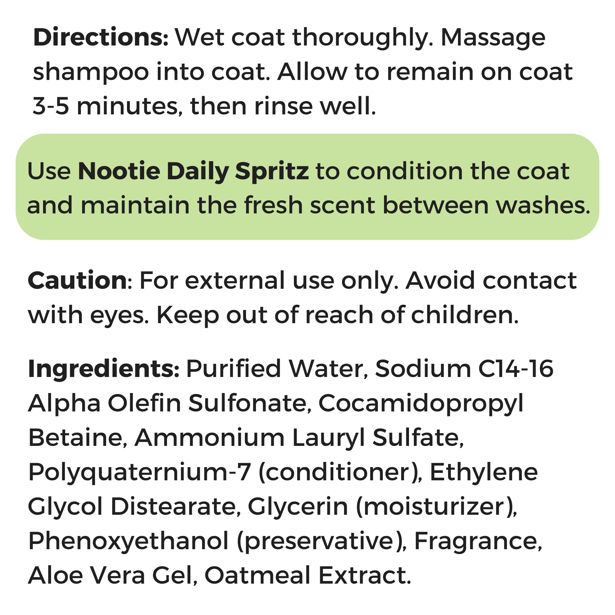 Nootie Oatmeal Pet Shampoo for Sensitive Skin, 16 oz - Cucumber Melon - Natural Ingredients, Gentle Cleanser for Dry Skin & Coat