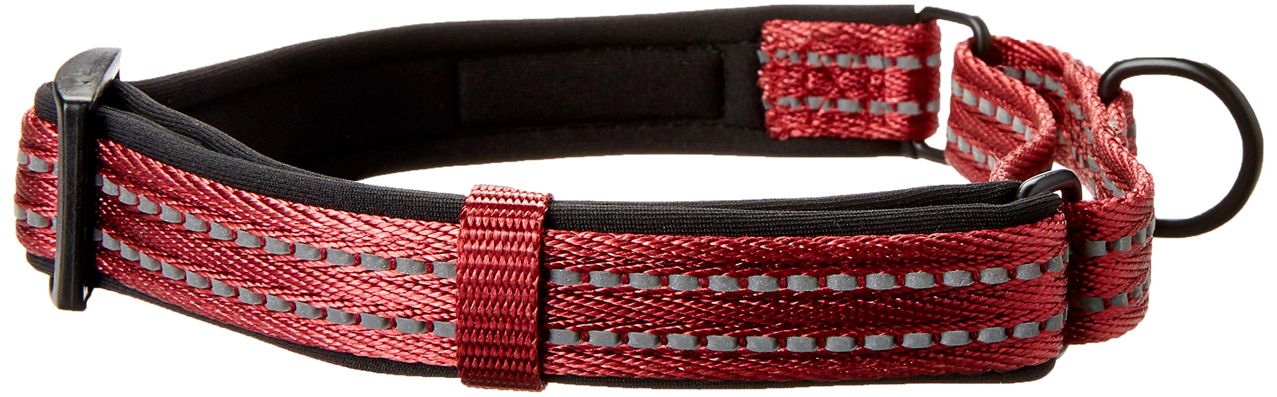 Alcott Martingale Collar With Reflective Stitching & Neoprene Padding, Medium, Red,Mclr Es Md Rd