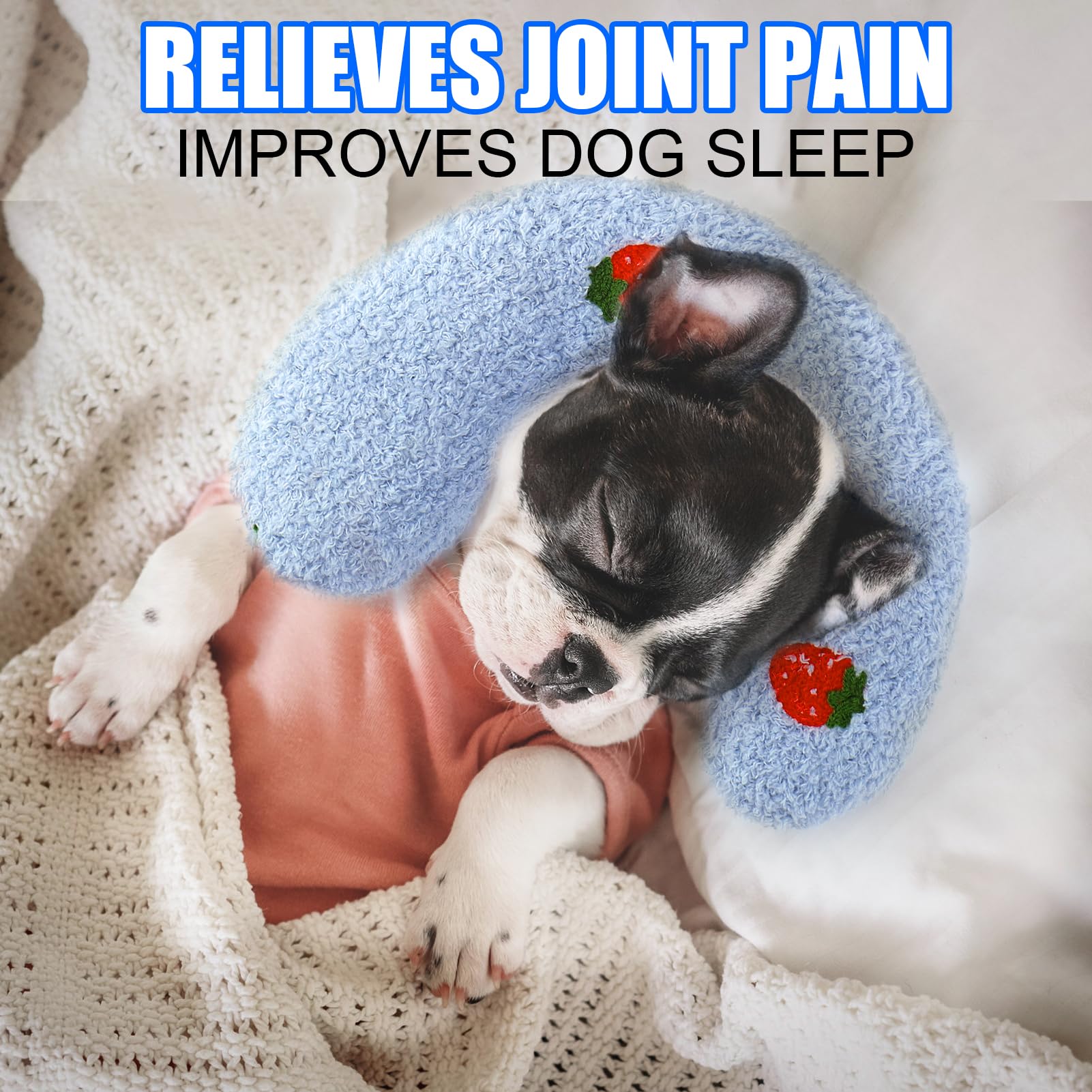 Baborui Dog Calming Pillow For Small Dogs, U Shaped Dog Neck Pillow For Joint Relief Sleeping Improve, Machine Washable Pet Pill