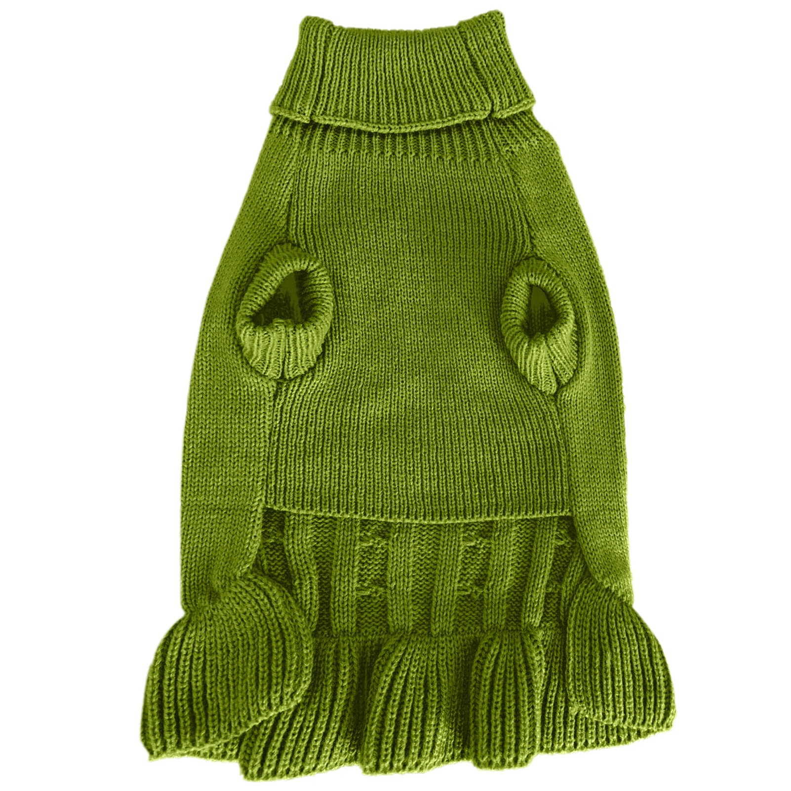 Chborchicen Small Dog Sweaters Knitted Pet Cat Warm Dog Sweatshirt Winter Clothes Kitten Puppy Sweater (Xs, Dress-Light Green)