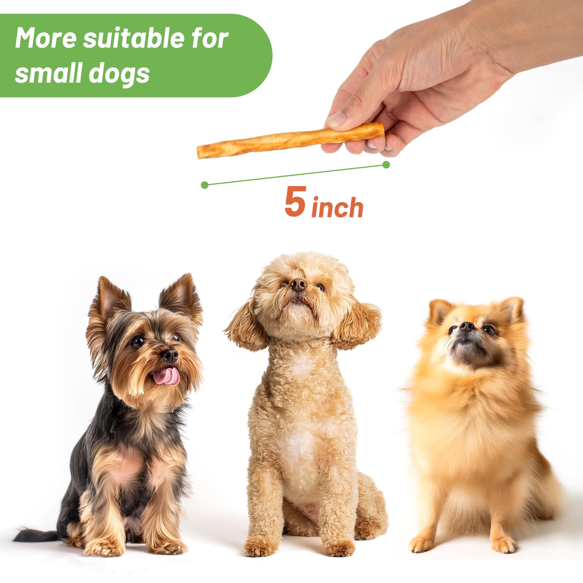 MON2SUN Chicken Collagen Sticks for Dogs, 5 Inch Teeth Cleaning Collagen Chews for Small Dogs (Chicken Flavored), Healthy Snacks