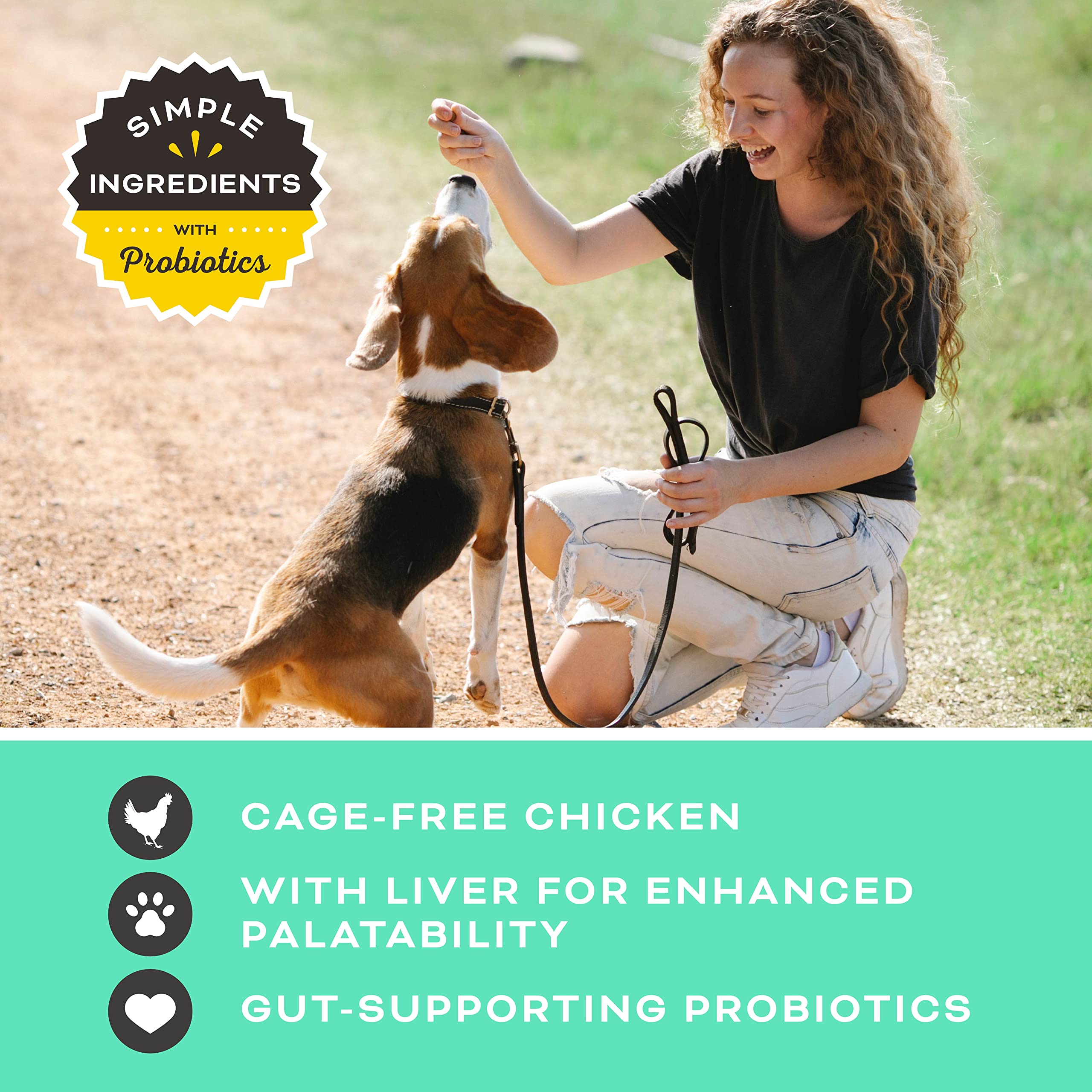 Primal Freeze Dried Dog Treats, Liver, Laugh, Love; Chicken Liver with Probiotics, Crunchy Grain Free Training Treats for Dogs,