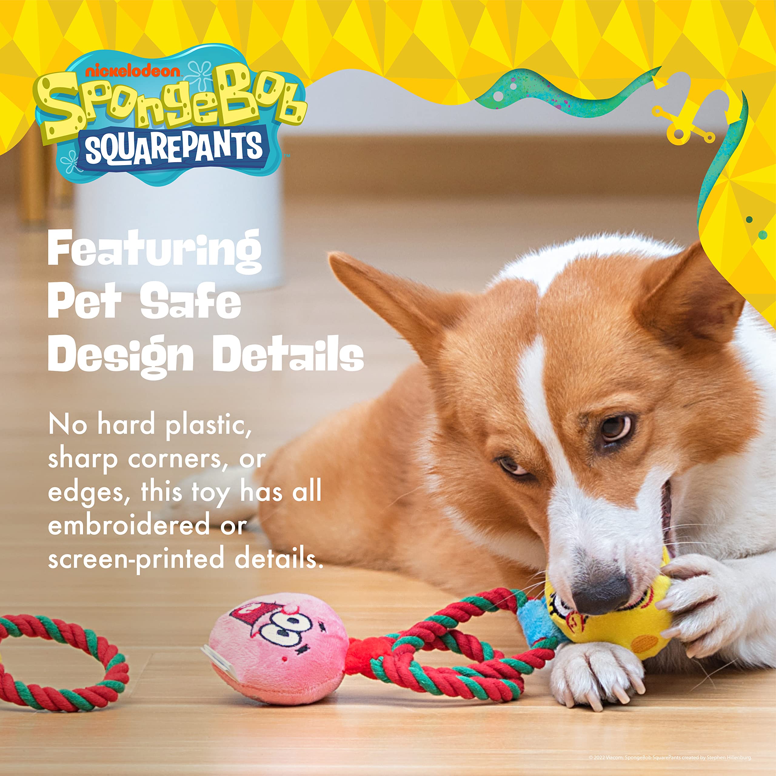 Spongebob Squarepants For Pets 3 Pc Holiday Ornaments Plush With Rope Dog Toys With Squeaker | Dog Toys For Spongebob Fans | Squeaky Dog Toys, Spongebob, Squidward, And Patrick Ornament Toy
