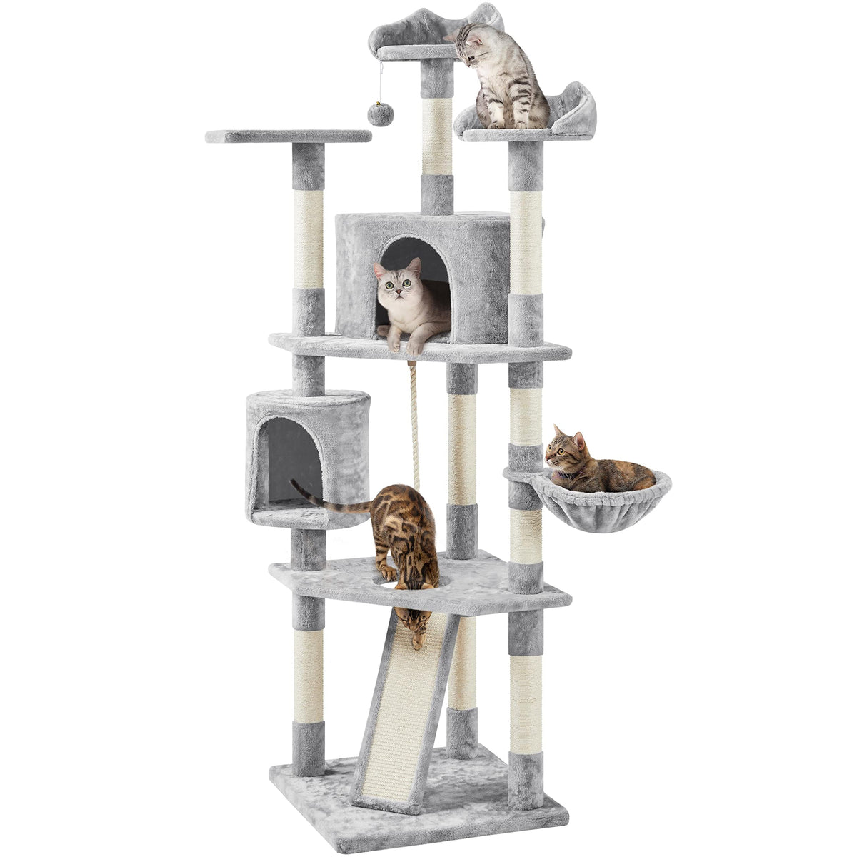 Yaheetech 79 Inches Cat Tree Multi-Level Cat Tower With Scratching Post Indoor Cat Condo Pet Stand Play House Furniture Kitten Kitty Activity Center