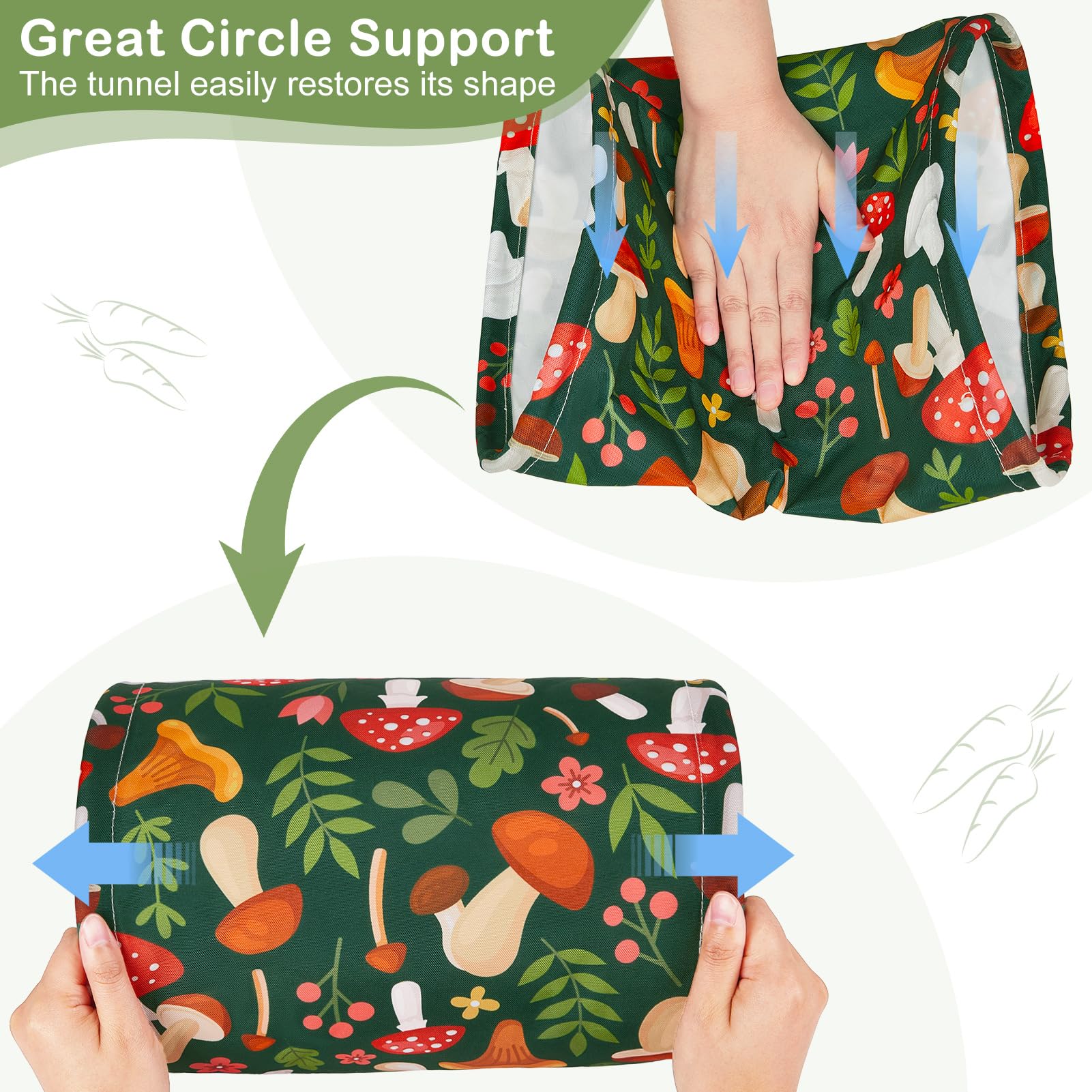 Bienbee Guinea Pig Tunnel, Washable Guinea Pig Hideout,Foldable Rabbit Tunnel Guinea Pigs Toys For Bunny Hamster Chinchilla Ferr