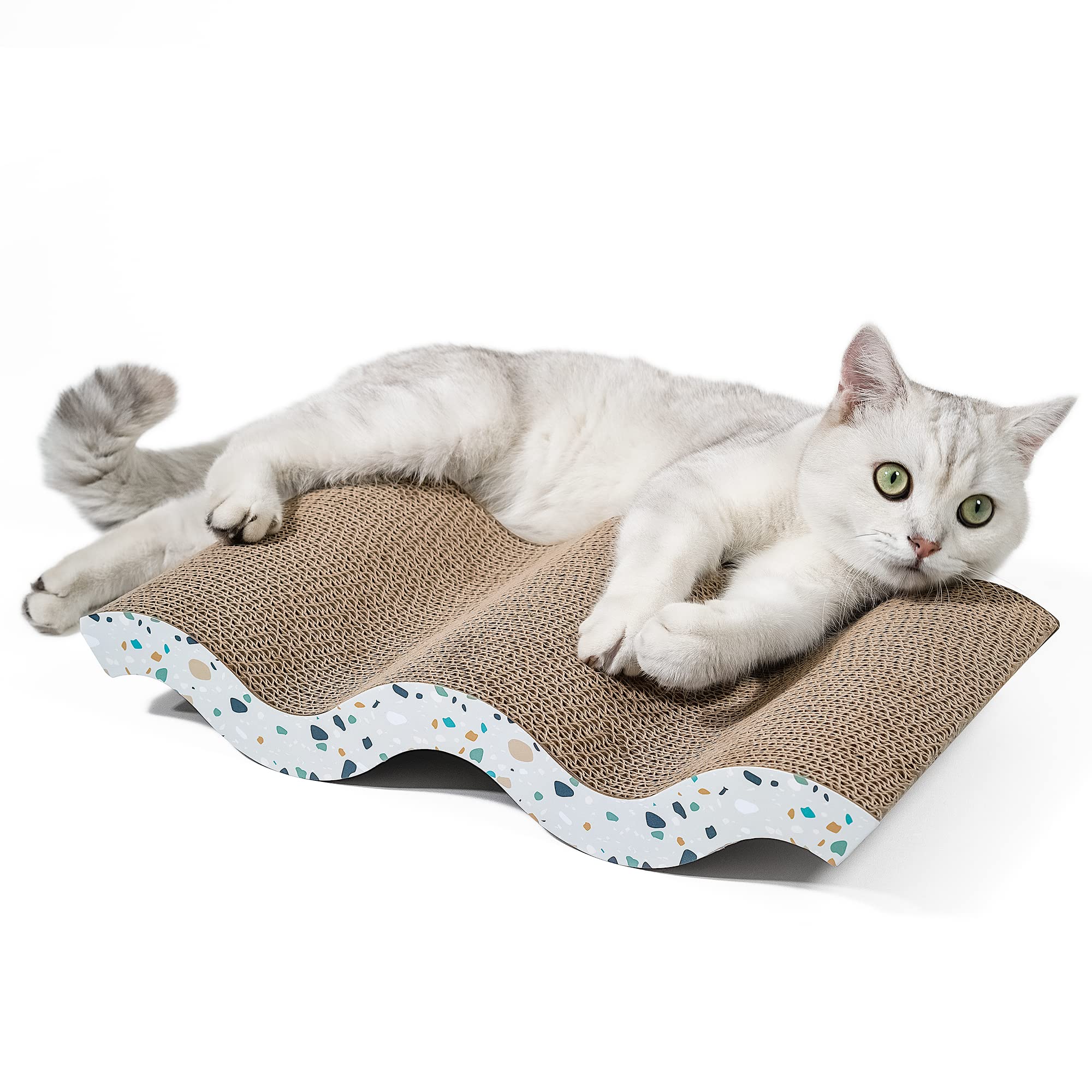 Conlun Cat Scratcher Cardboard Cat Scratch Pad With Premium Scratch Textures Design Durable Cat Scratching Pad Reversible Mountain 17L X 9W X 2.6H
