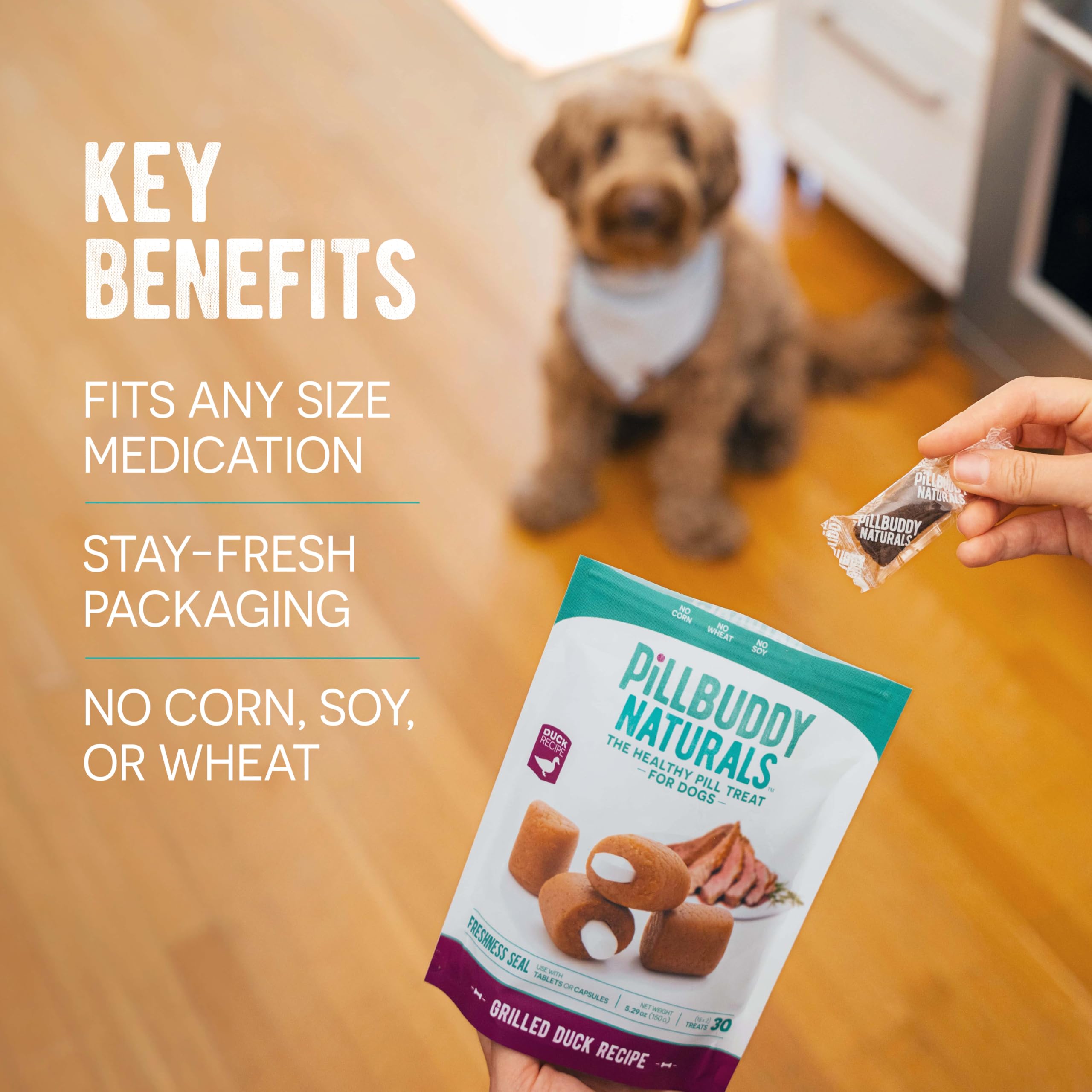 Earthly Pill Buddy Naturals - PB & Apple Recipe Pill Hiding Treats for Dogs - Make A Perfect Pill Concealing Pocket Or Pouch for
