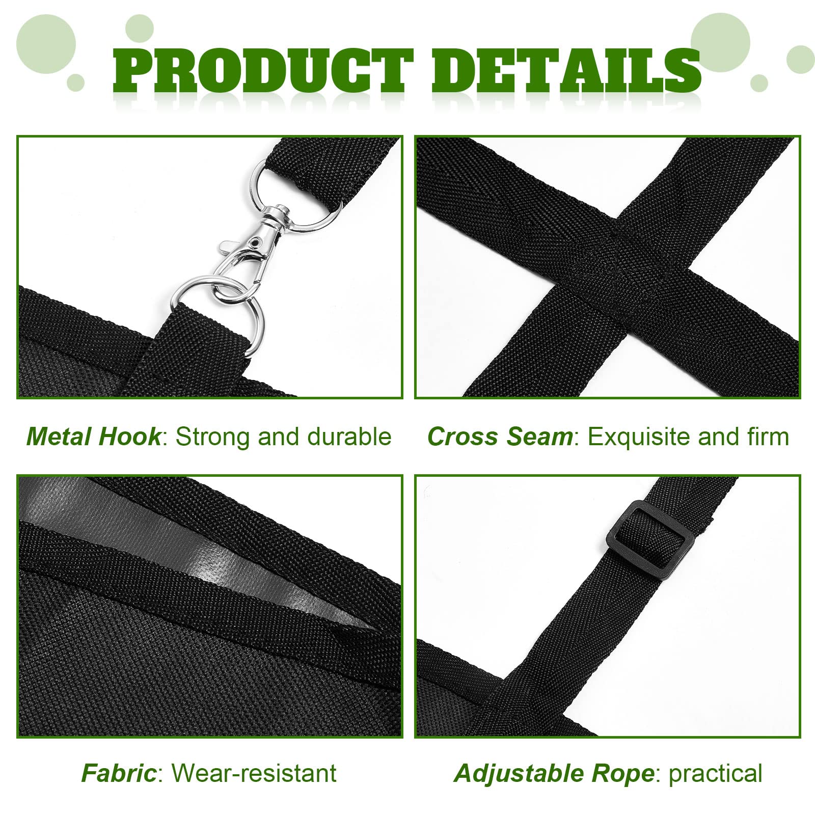 Tessco 2 Pcs Box Fan Holder Horse Stall Classic Fan Bag Hanging Web Holder Nylon Box Hay Bag (Black)