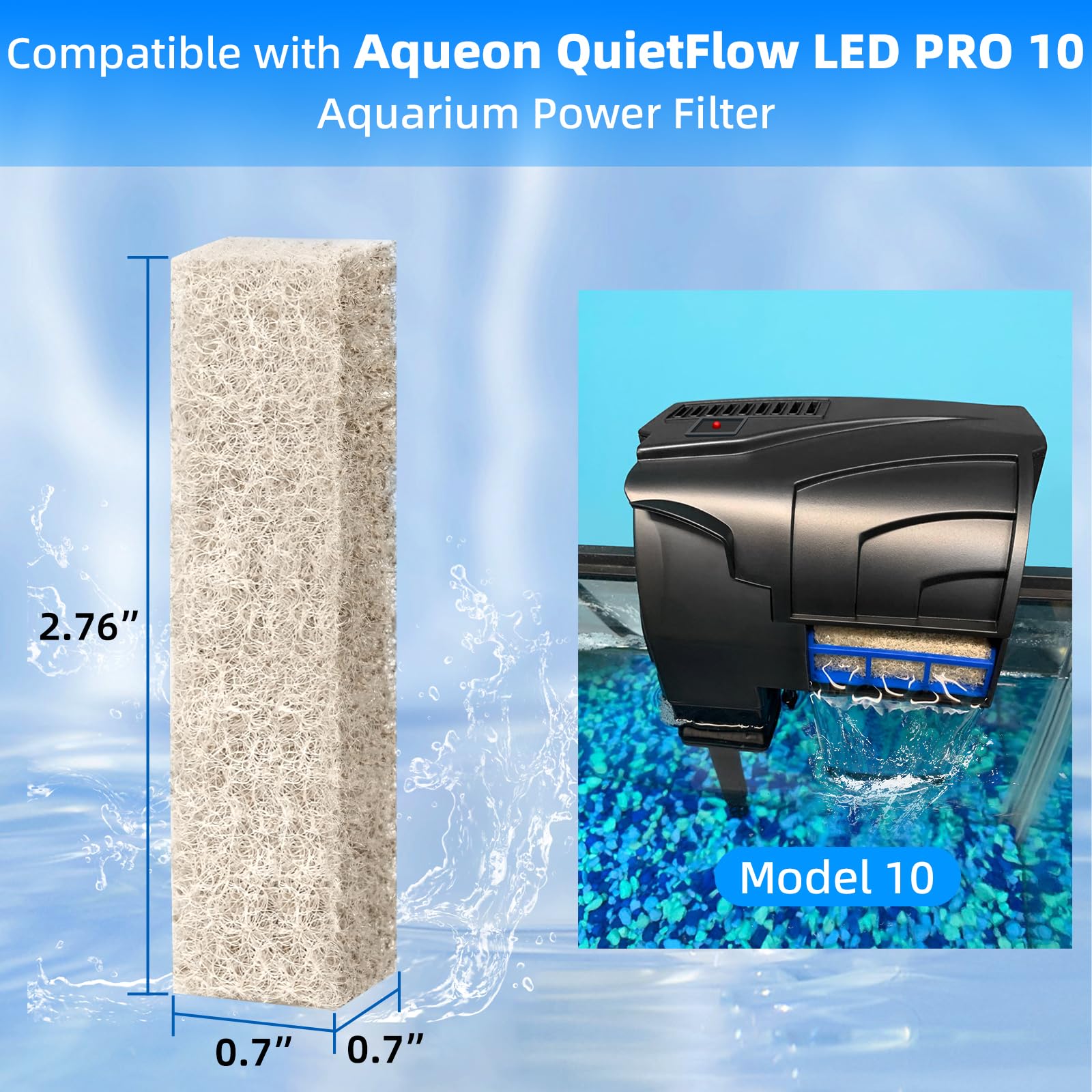 Aquaneat 6-Pack Replacement Ammonia Reducer Pads Compatible With Aqueon Quietflow 10 Led Pro And Smartclean 10-20 Gallons Aquari