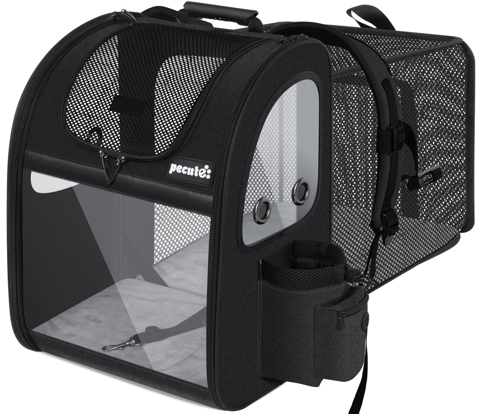 Pecute Pet Carrier Backpack, Large Cat Carrier Backpack, Expandable cat Backpack with Breathable Mesh for Medium Dogs Cats, or 2