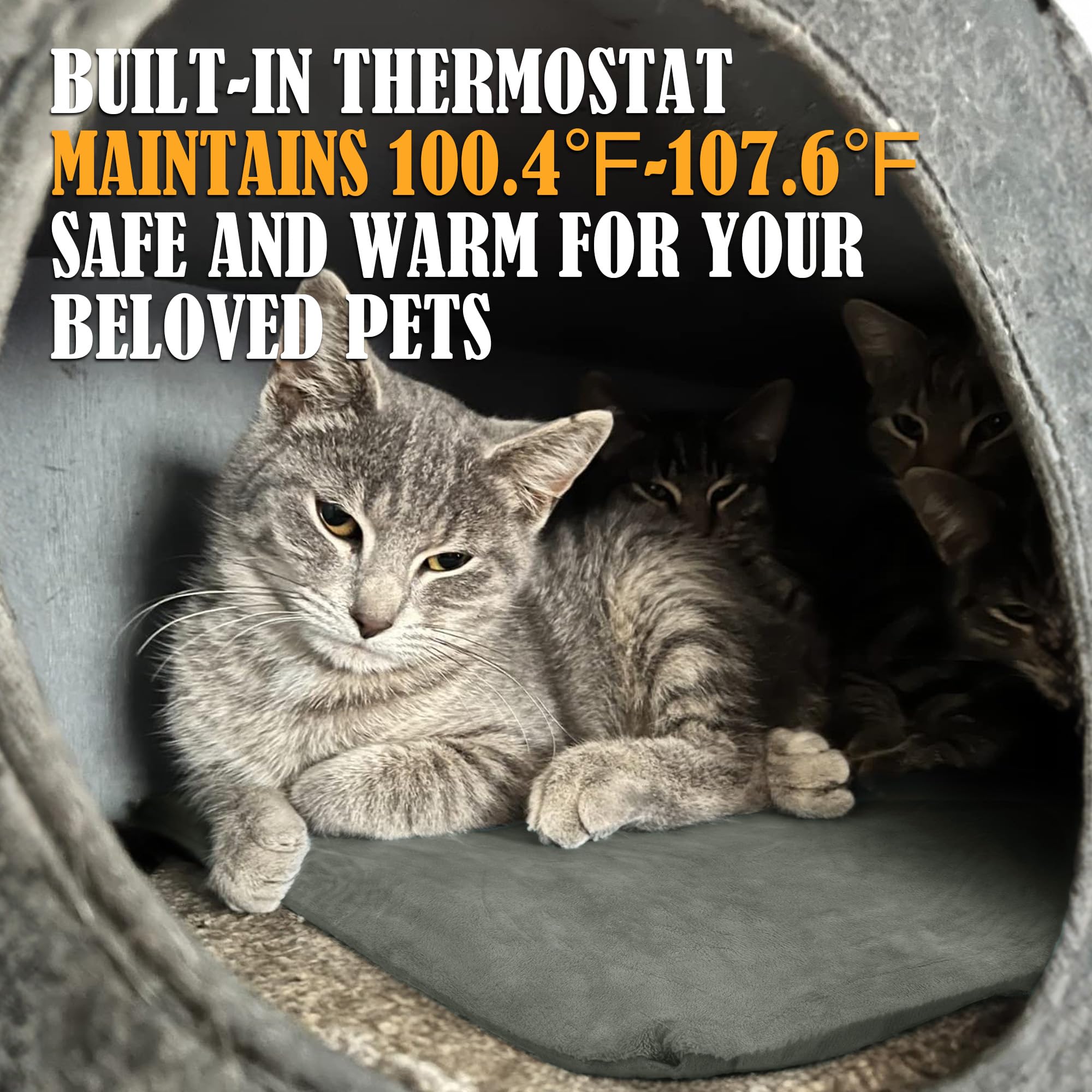 Petnf Outdoor Pet Heating Pad For Cats Dogs, Waterproof Cat Warming Pad Outdoor Outside, Safe Electric Heating Pad For Feral Cat