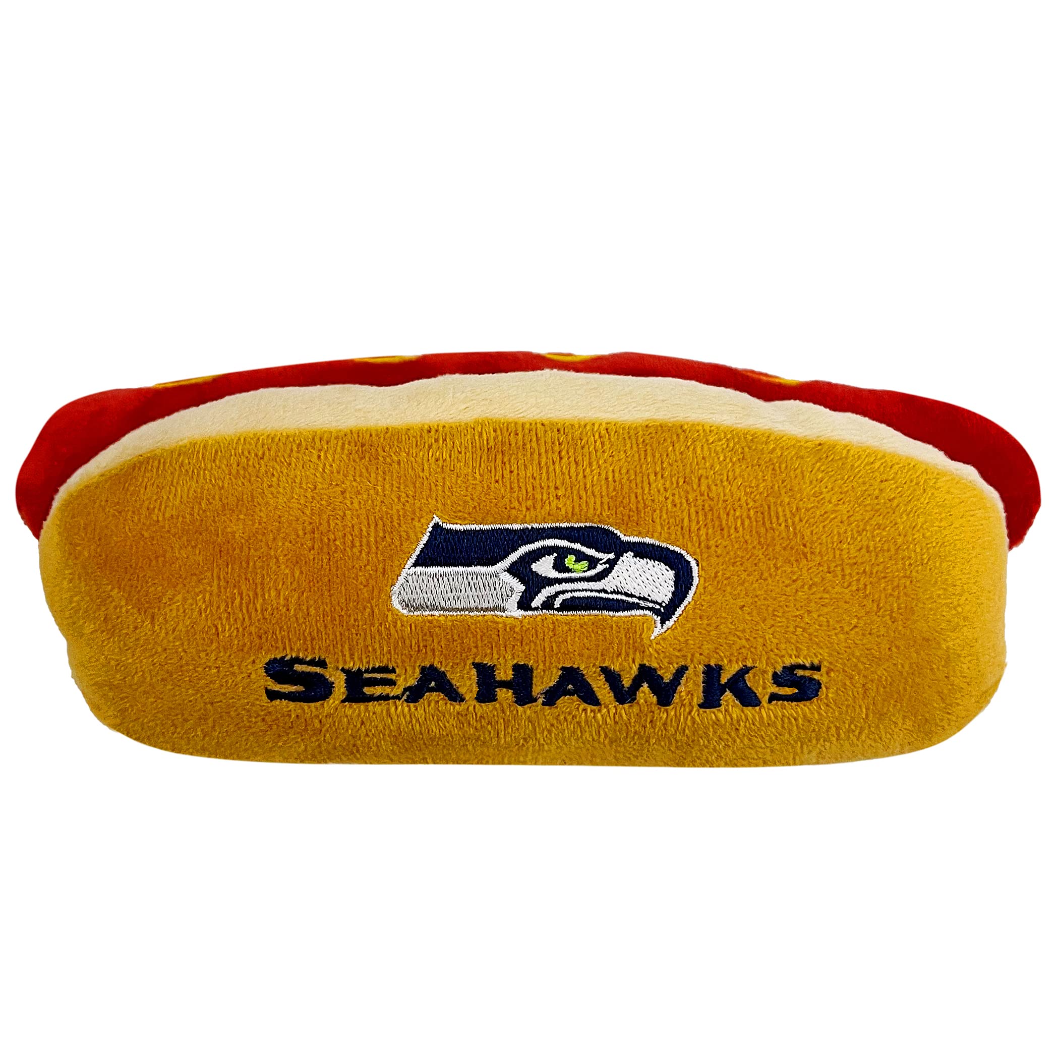 Pets First NFL Seattle Seahawks HOT Dog Plush Dog & CAT Squeak Toy - Cutest HOT-Dog Snack Plush Toy for Dogs & Cats with Inner S