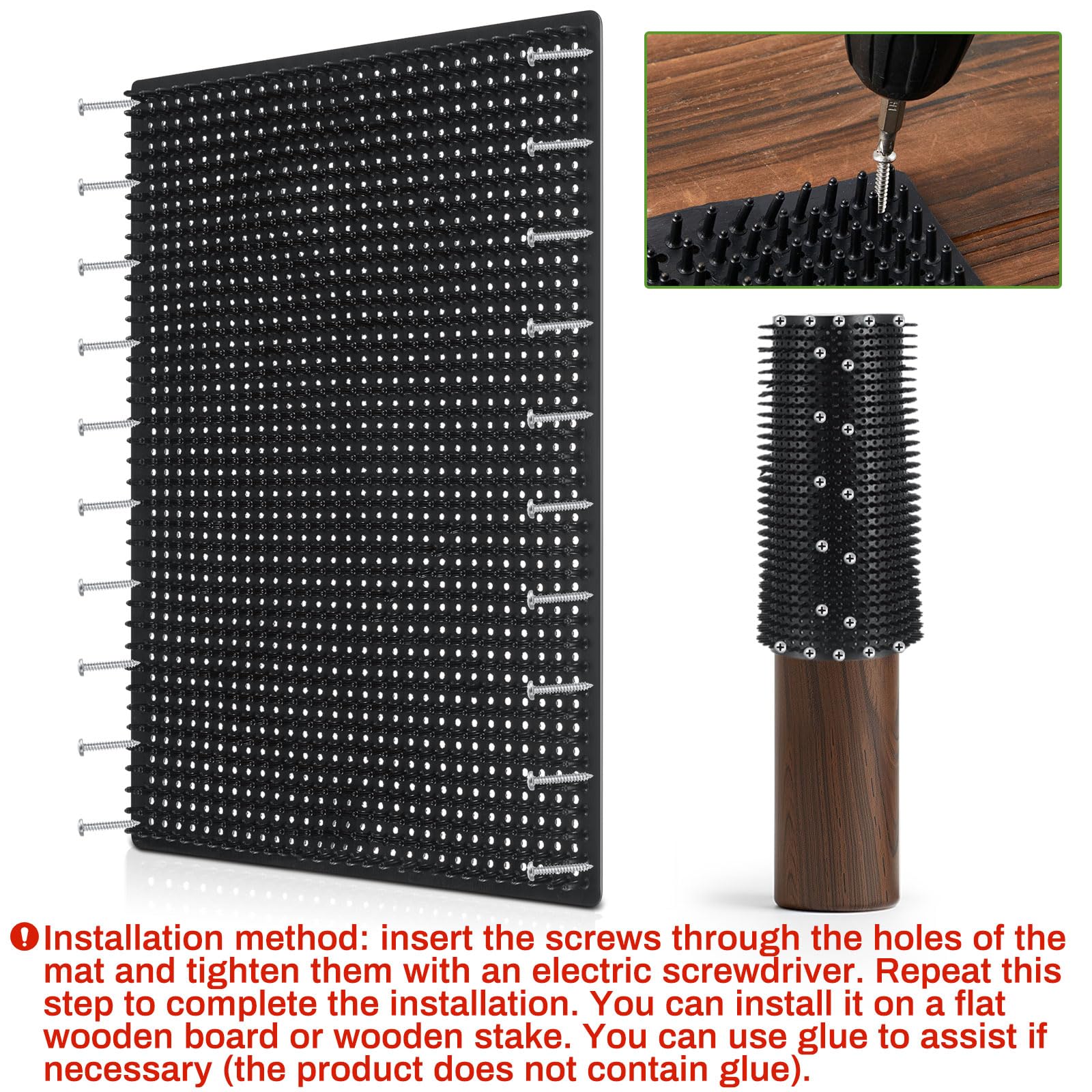 Teenyyou 4 Pack Horse Scratching Post Pad Equine & Bovine Massage Brush Kit 14.1711.81 Horse Cattle Scratchers Safe Soft Itc