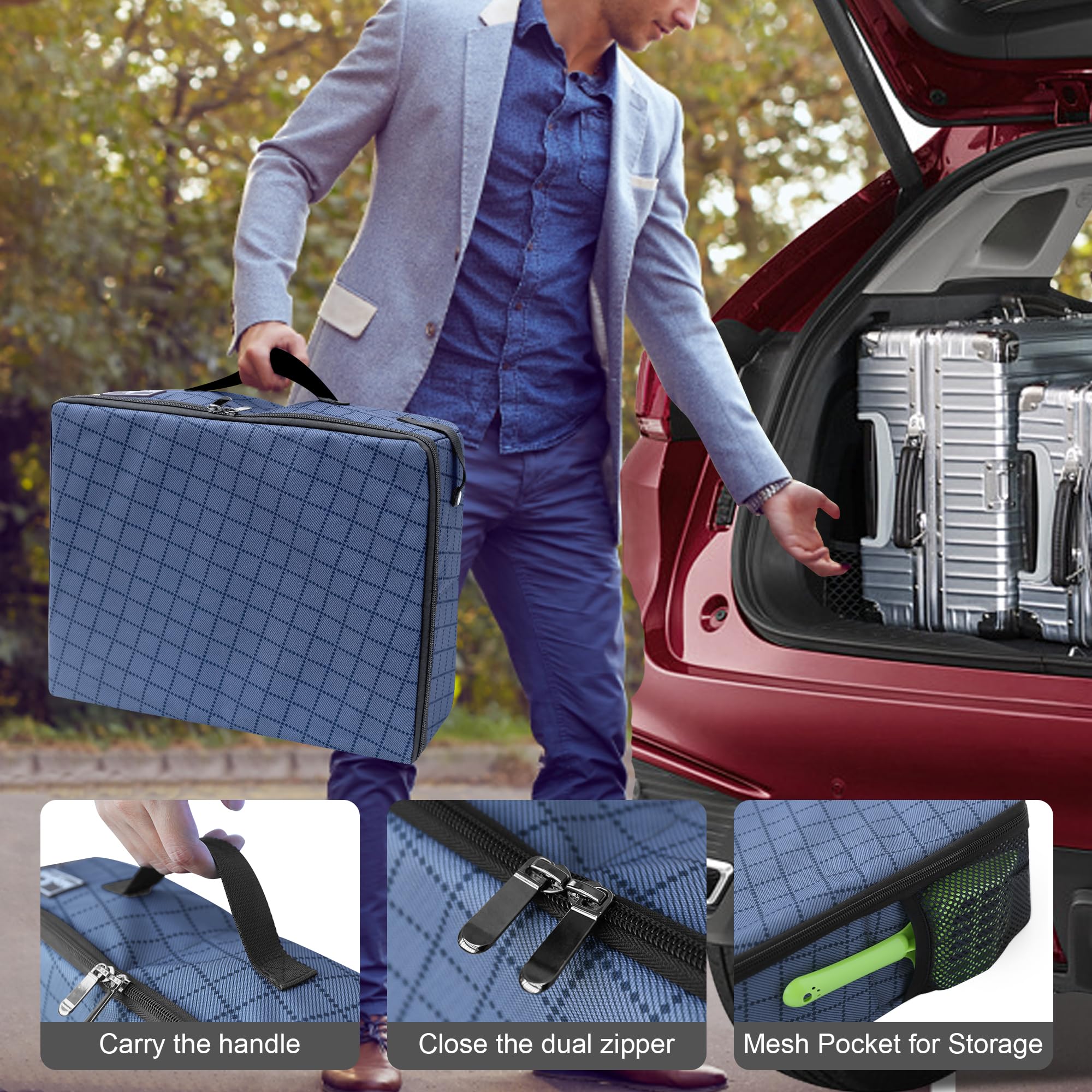 Hicaptain Portable Travel Litter Box With Lid, Foldable Cat Travel Litter Box - Leakproof, Odor-Free & Waterproof. Ideal For Roa