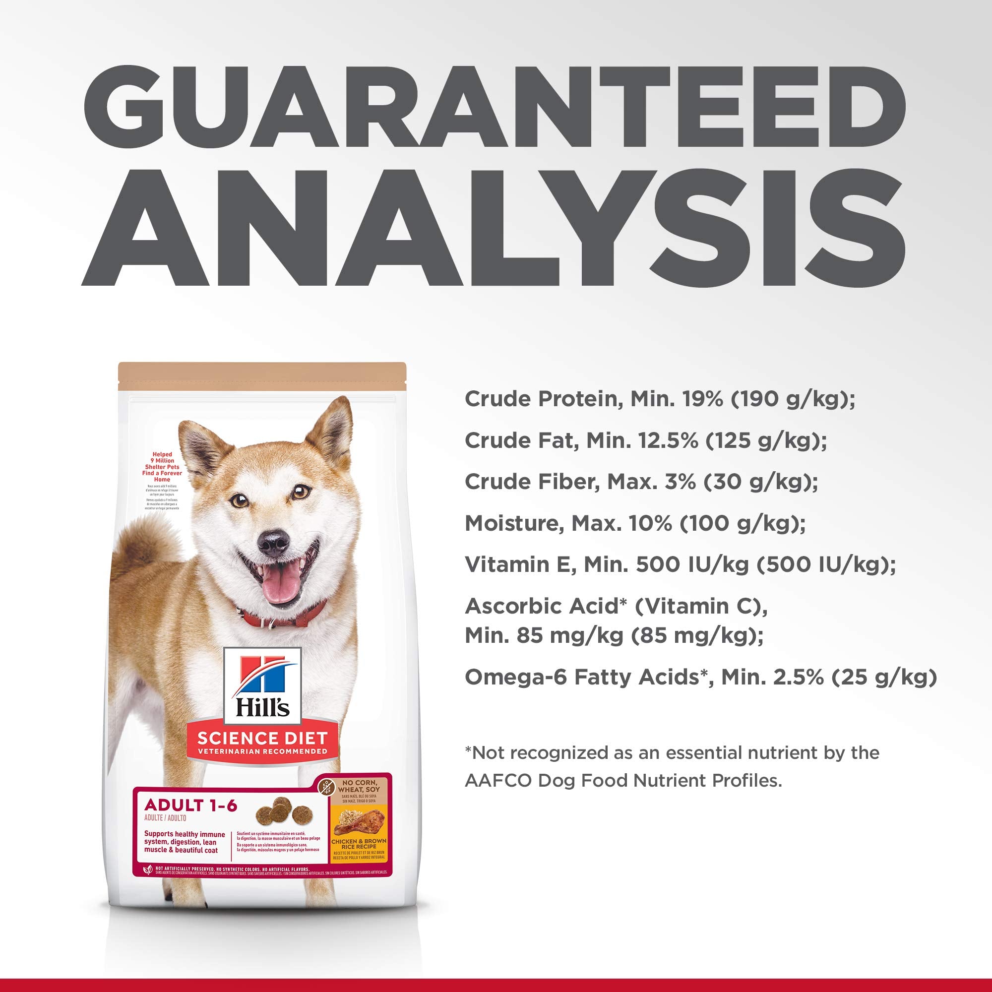Hills Science Diet Adult 1-6, Adult 1-6 Premium Nutrition, Dry Dog Food, No Corn, Wheat, Soy Chicken & Brown Rice, 30 lb Bag