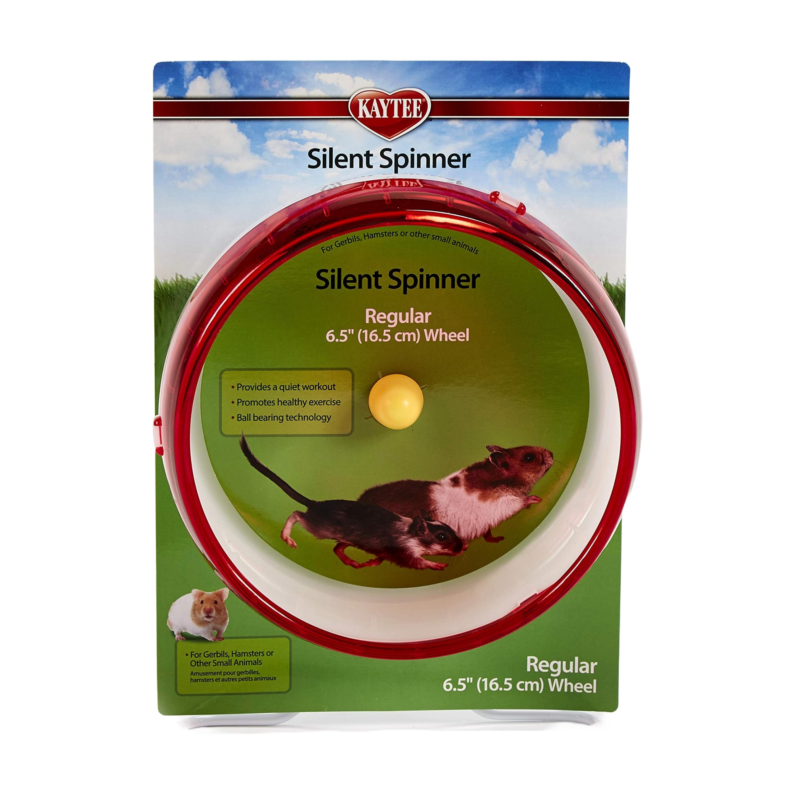 Kaytee Silent Spinner Wheel For Pet Hamsters And Gerbils, Regular 6.5 Inch