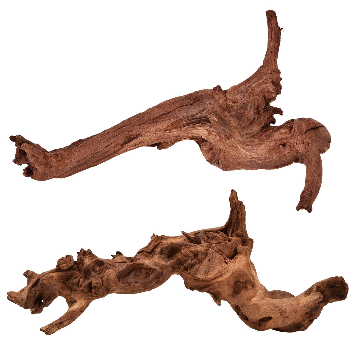 Majoywoo Natural Large Driftwood For Aquarium Decor Reptile Decor, Fewer Branches 12.5-18'' 2Pcs
