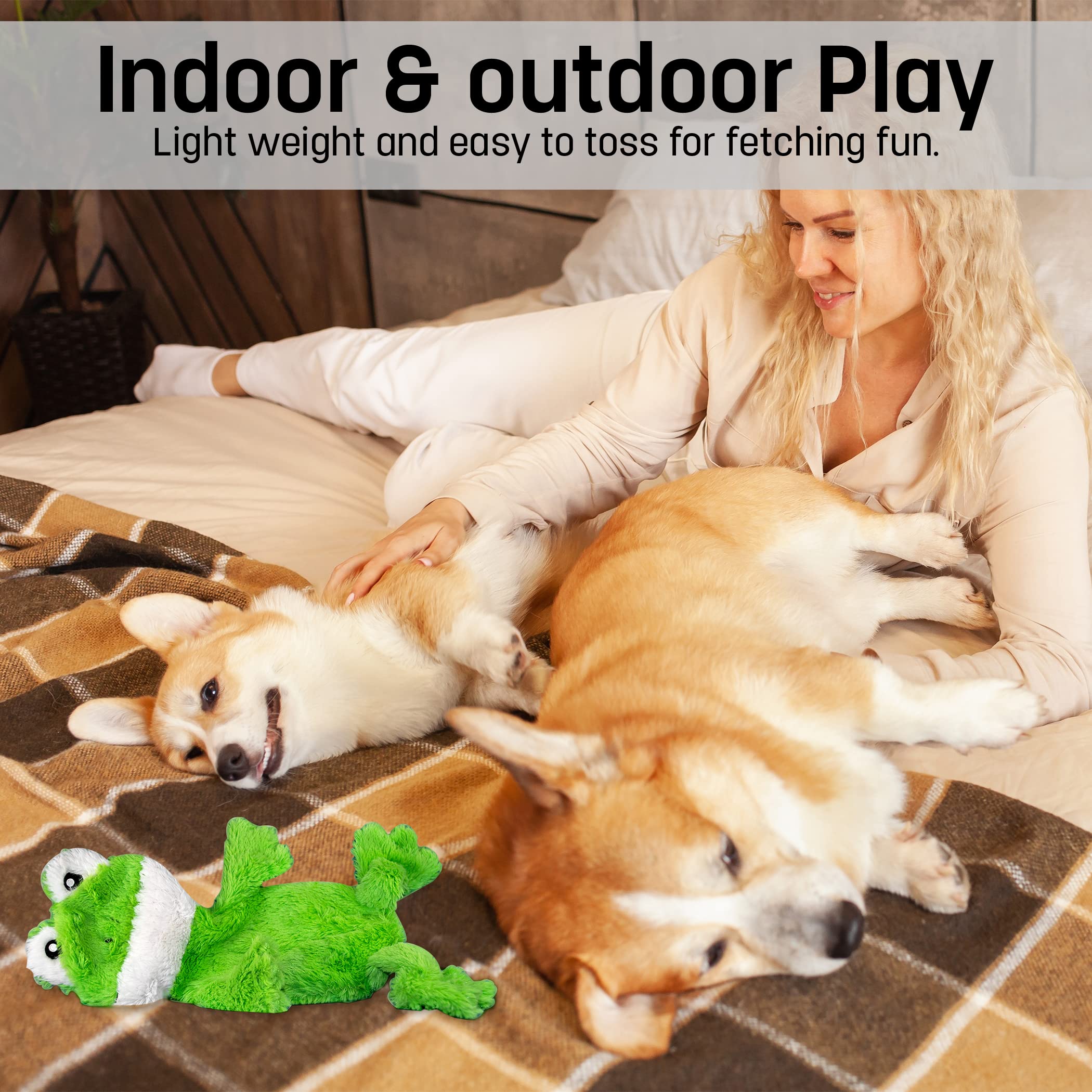 Fga Marketplace Frog Flat No Stuffing No Squeak Plush Dog Toy, Funny Style Will Entertain Your Dog For Hours, Recommended For Small And Medium Dog 21 Inch Long