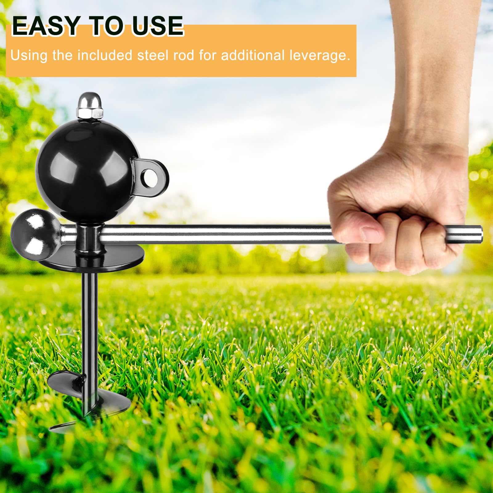 Seleware Dog Tie Out Stake Outdoor Anti-Rust Dog Anchor With Stainless Steel Dog Chain Leash For Large Dogs Up To 100 Lbs, Free