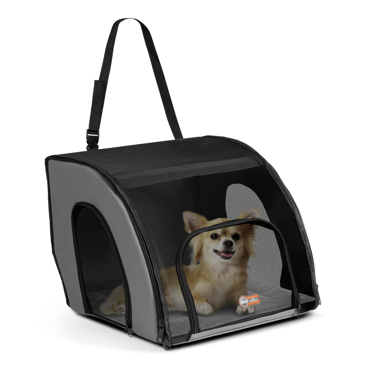 K&H Pet Products Enclosed Dog Cat Car Seat, Travel Safety Carrier for Pets, Dog Travel Car Seat, Soft-Sided Covered Cat Carrier,
