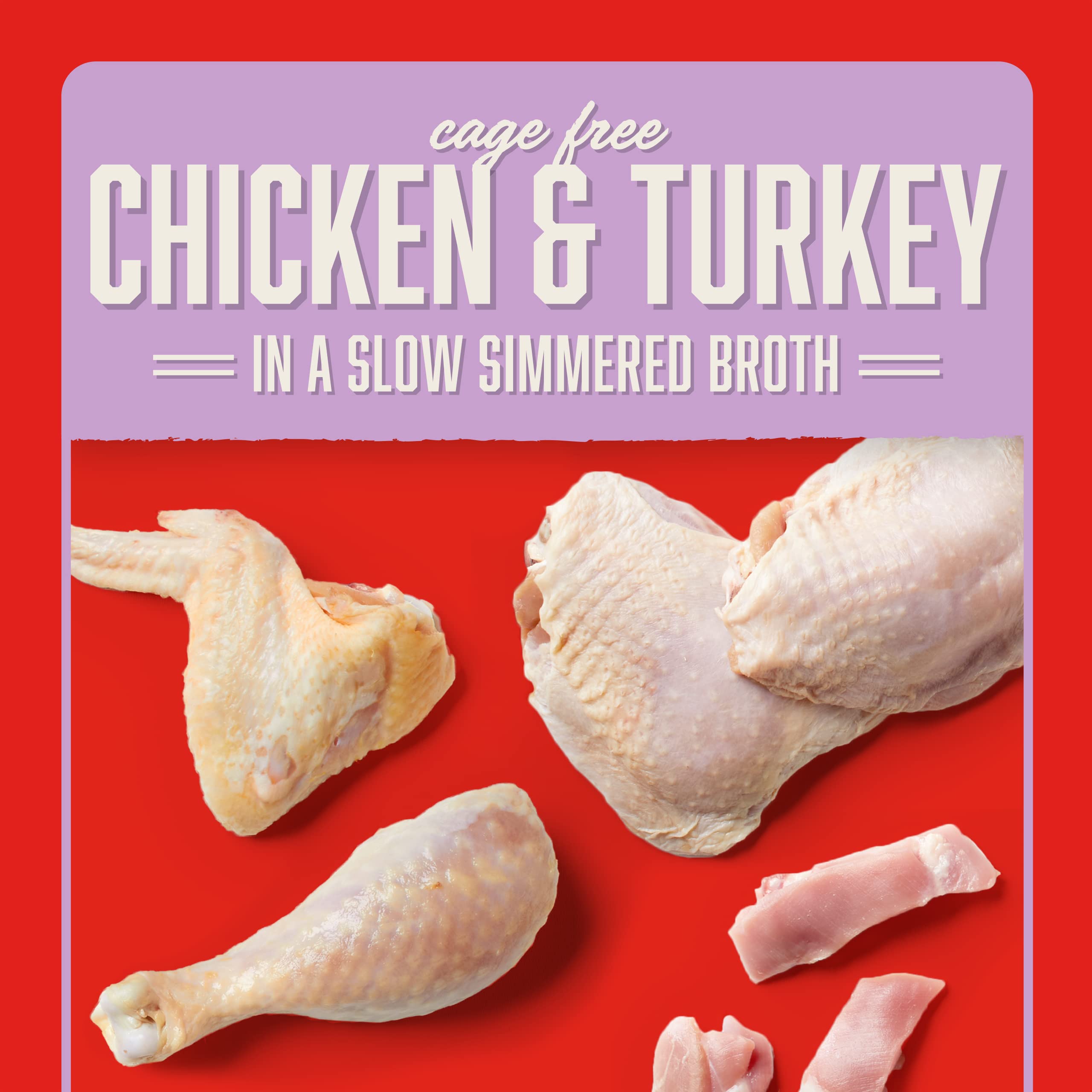 Stella & Chewys Stellas Shredrs Cage Free Chicken & Turkey Recipe in Broth, 2.8 oz. Pouches (Pack of 24)