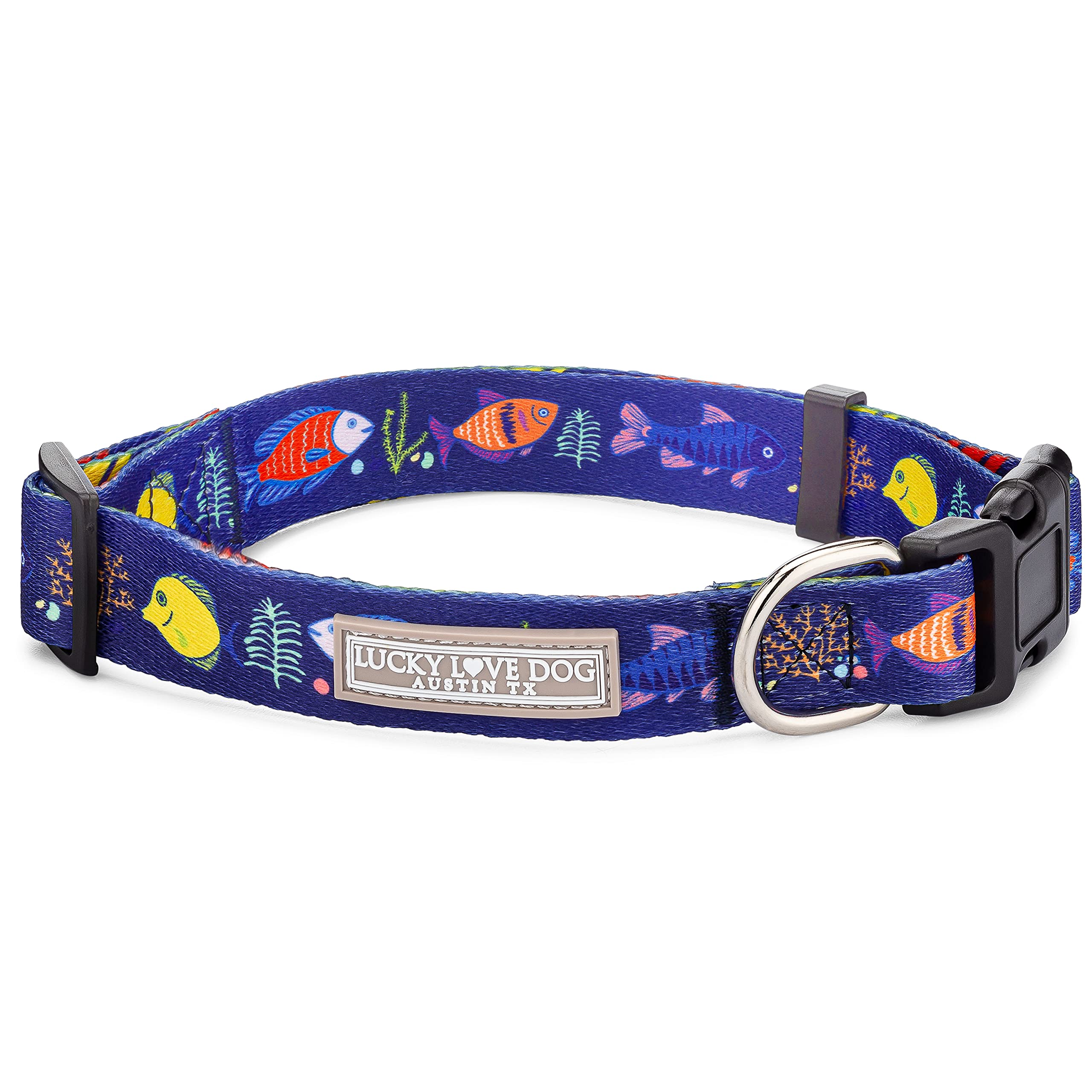 Lucky Love Dog Collar, Adjustuble Dog Collar For Large Dogs, Comfortable And Soft Tropical Fish Dog Collar, Part Of Purchase Don