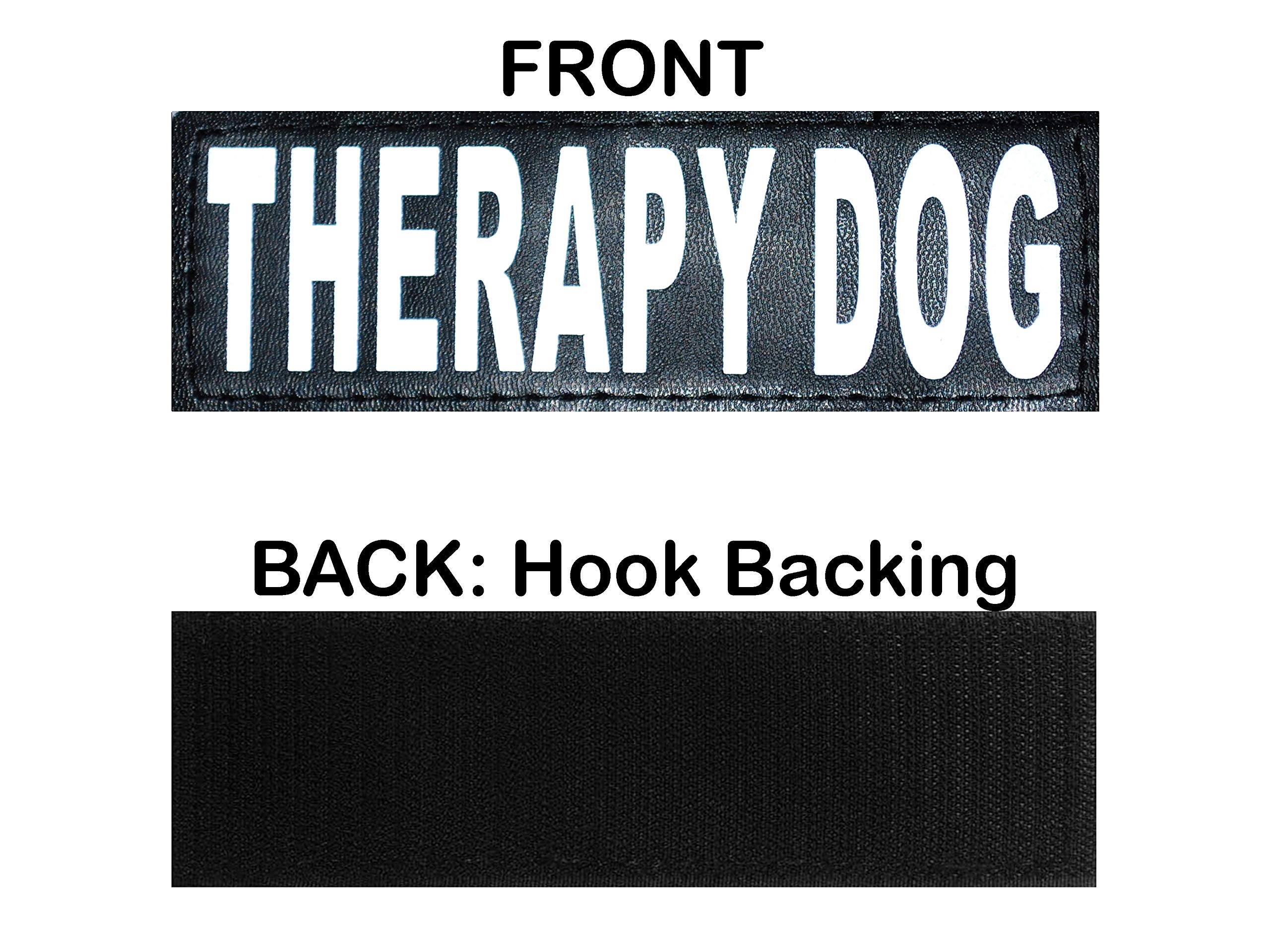 Set Of 2 Reflective Therapy Dog Removable Patches For Service Dog Harnesses & Vests. (Medium 4' X 1.5')